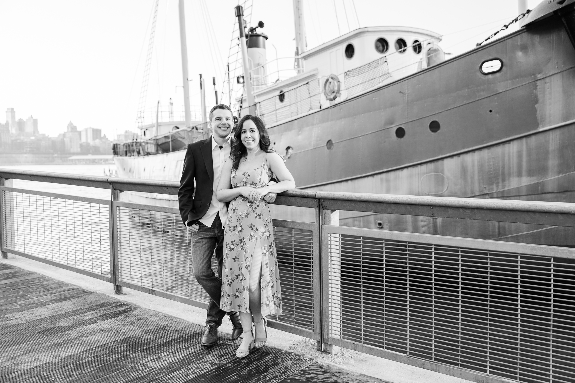 Stunning Brooklyn Bridge and South Street Seaport Engagement Photography