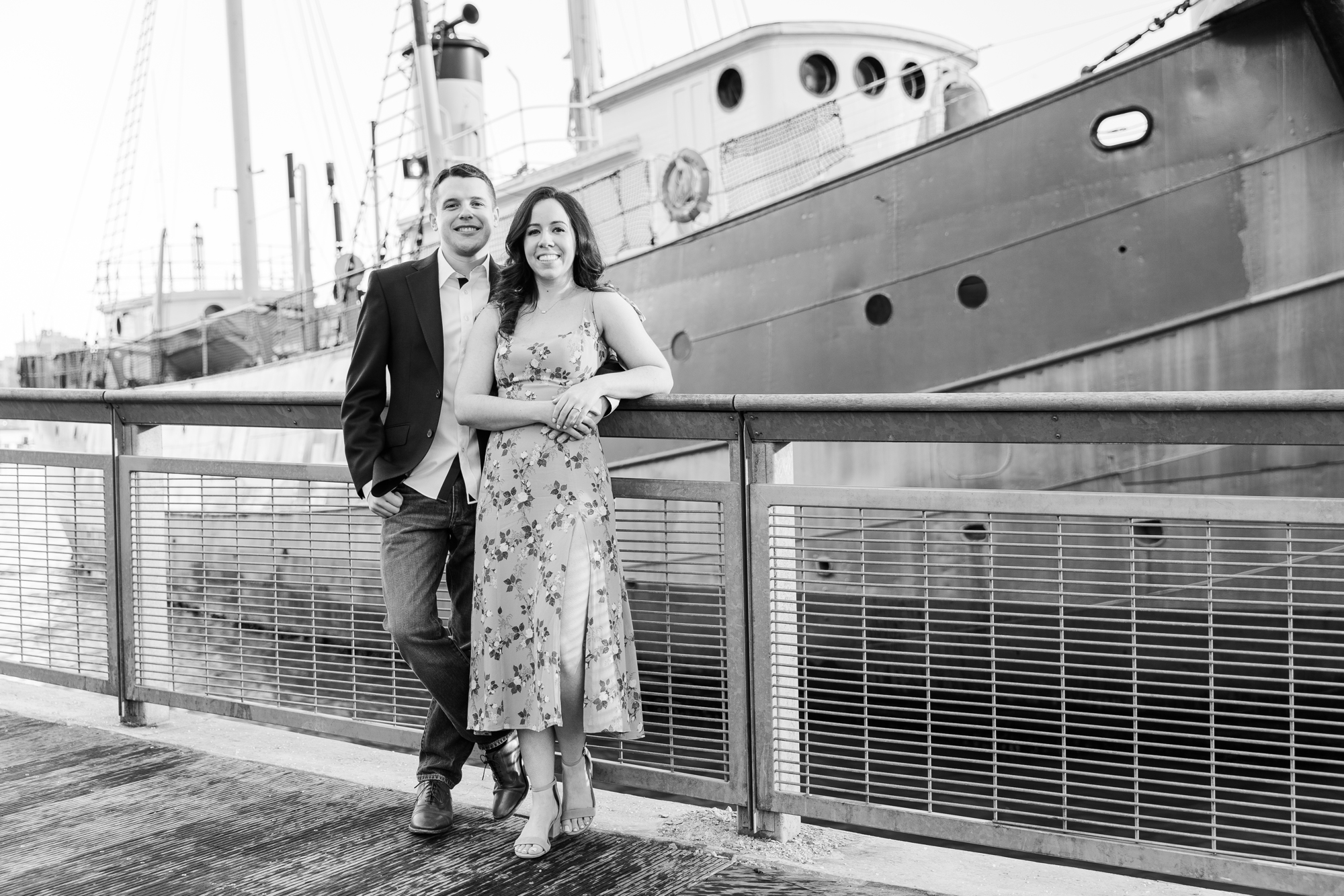 Gorgeous Brooklyn Bridge and South Street Seaport Engagement Photography