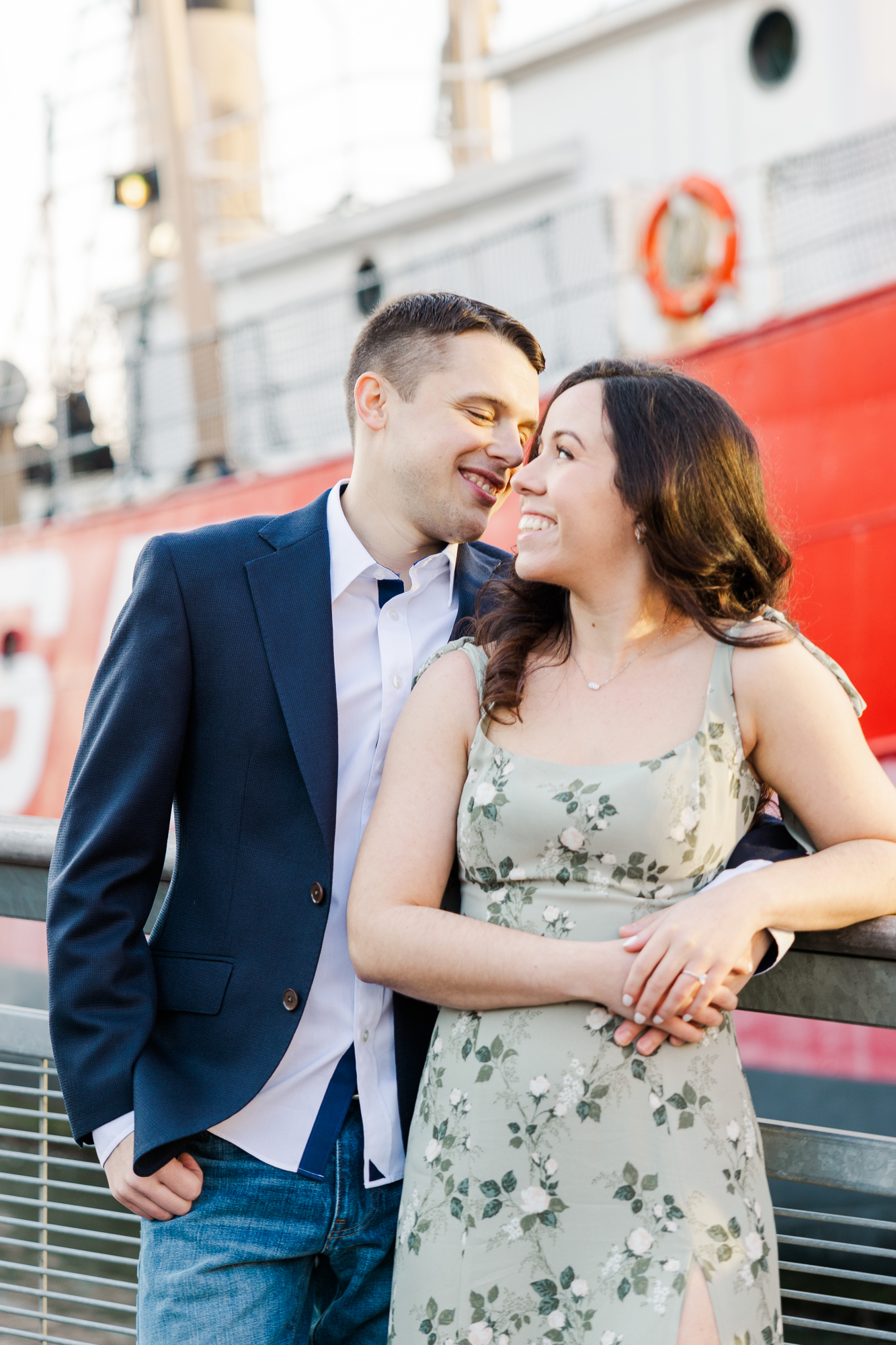 Lovely Brooklyn Bridge and South Street Seaport Engagement Photography
