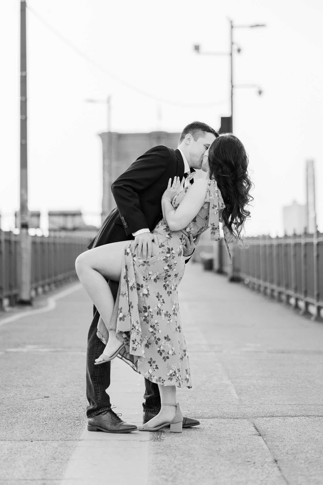 Intimate Brooklyn Bridge and South Street Seaport Engagement Photography