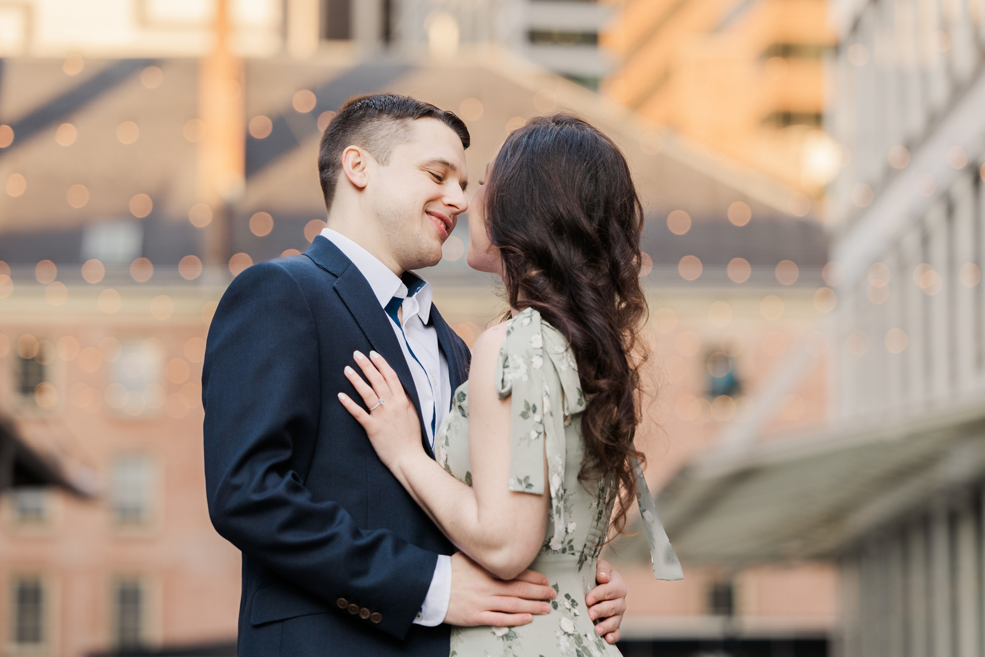 Brilliant Brooklyn Bridge and South Street Seaport Engagement Photography