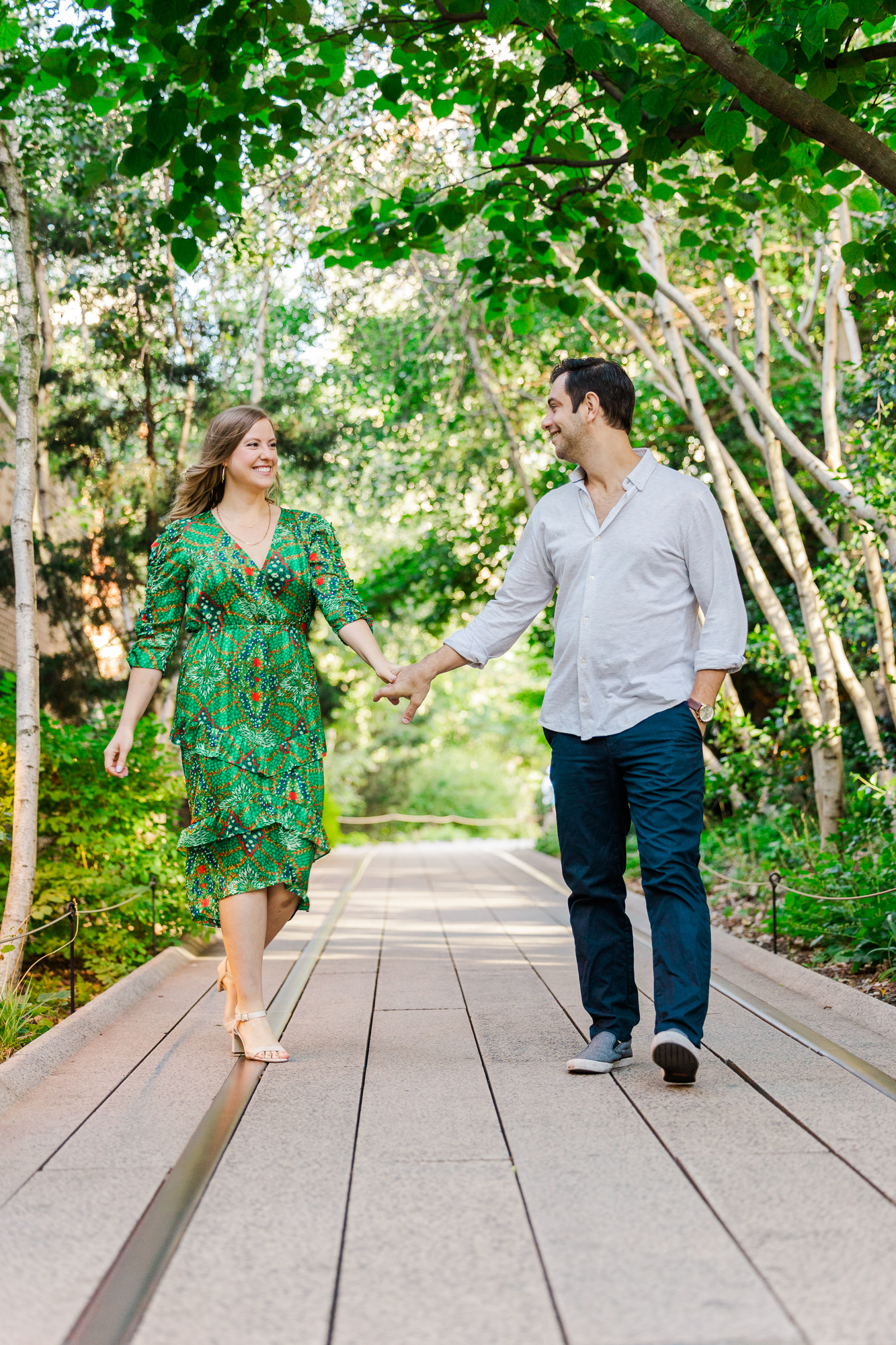 Vibrant Summer High Line Engagement Photography in the West Village