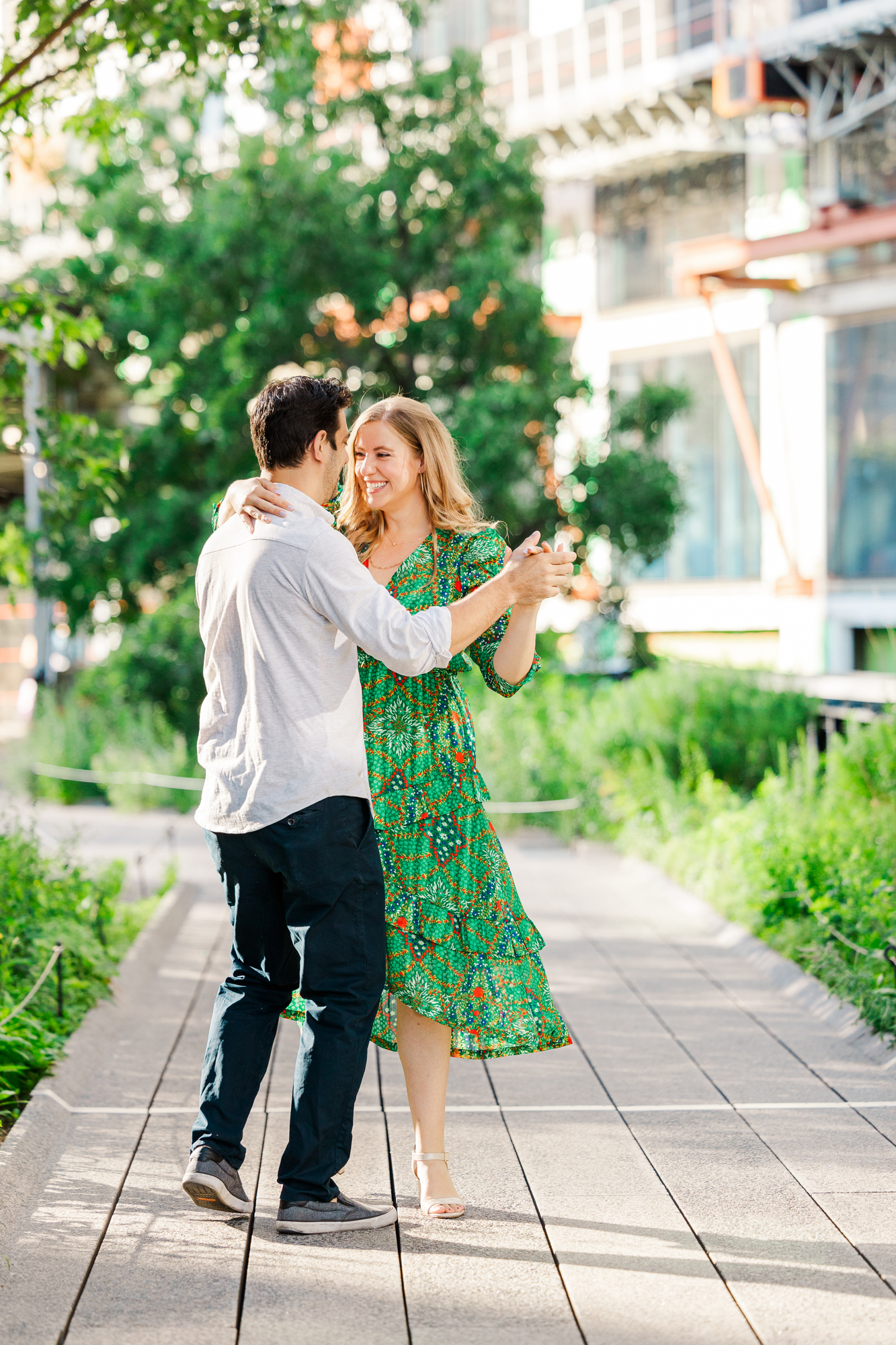 Playful Summer High Line Engagement Photography in the West Village
