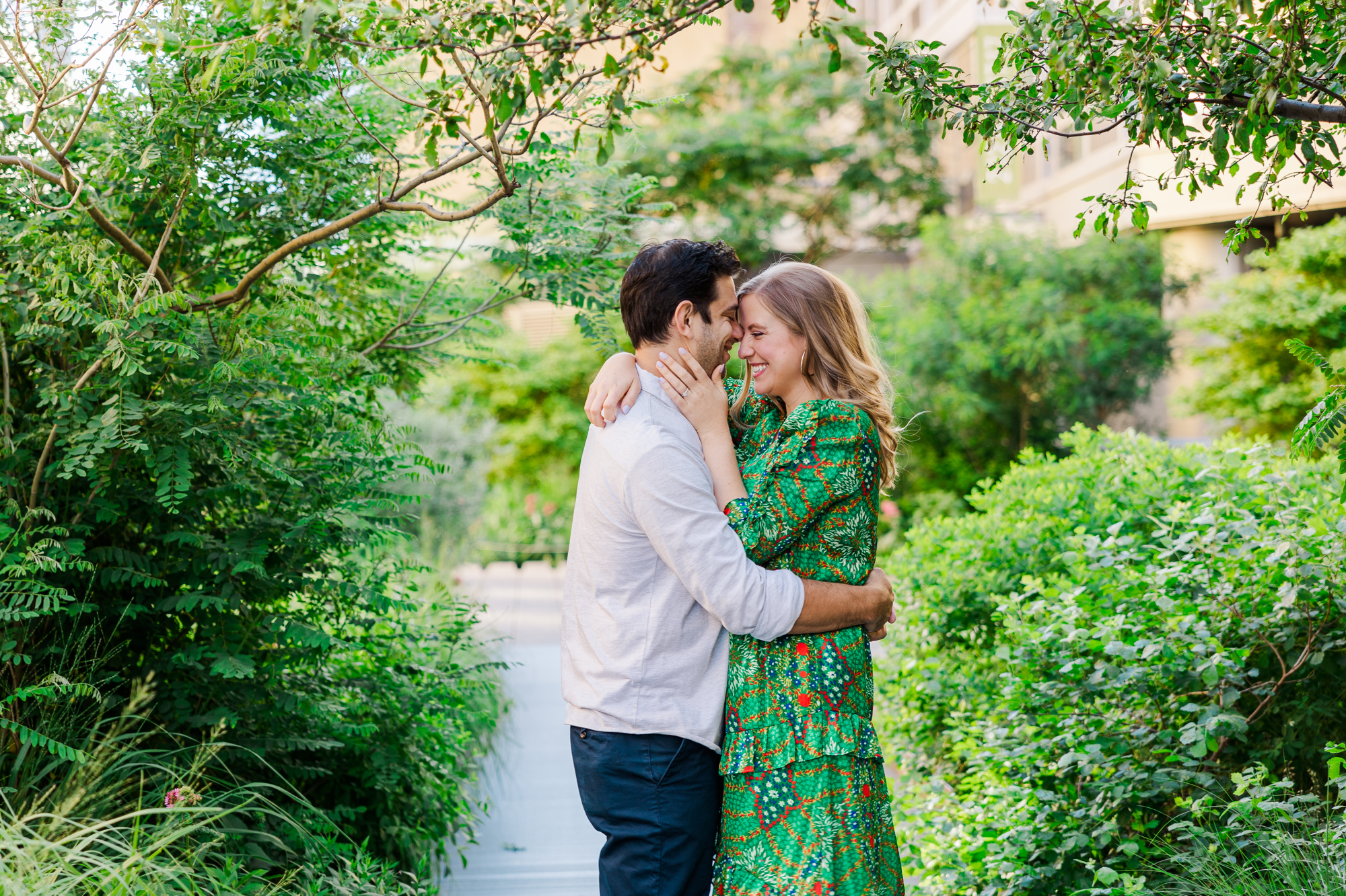 Romantic Summer High Line Engagement Photography in the West Village
