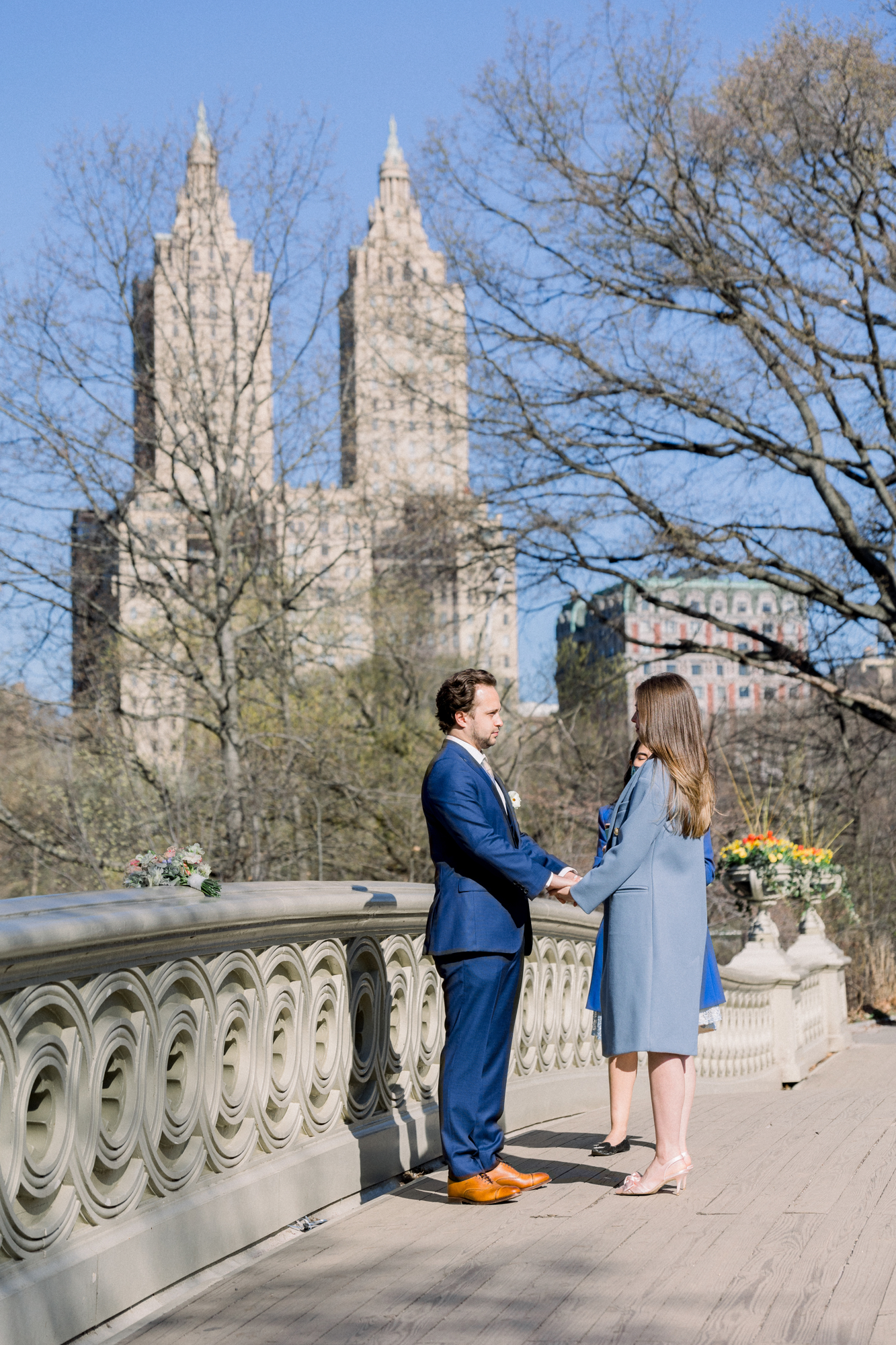 Gorgeous Bow Bridge Wedding Photos Among Central Park's Spring Cherry Blossoms