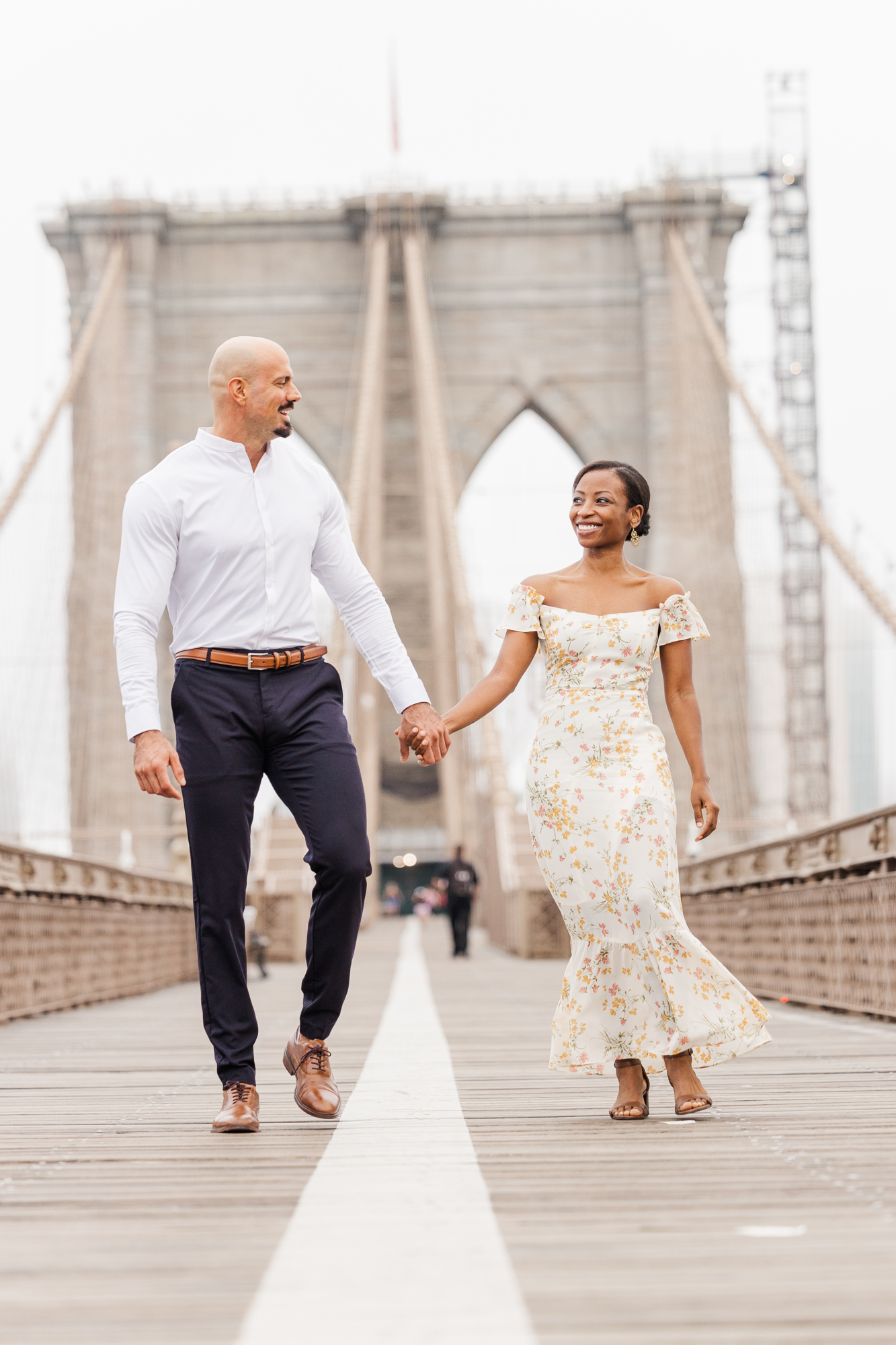 Candid Brooklyn Bridge Park Engagement Photography