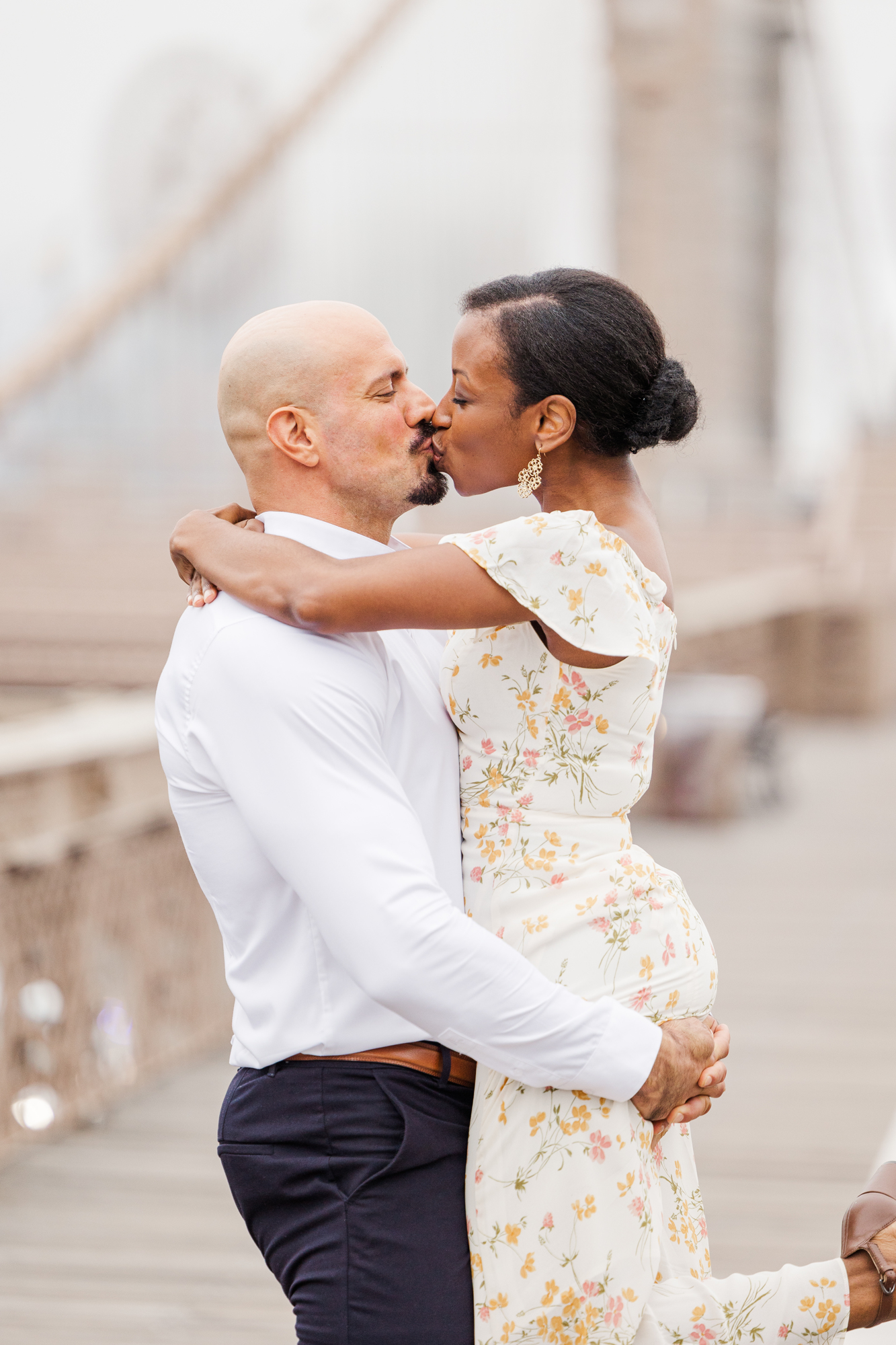 Intimate Brooklyn Bridge Park Engagement Photography