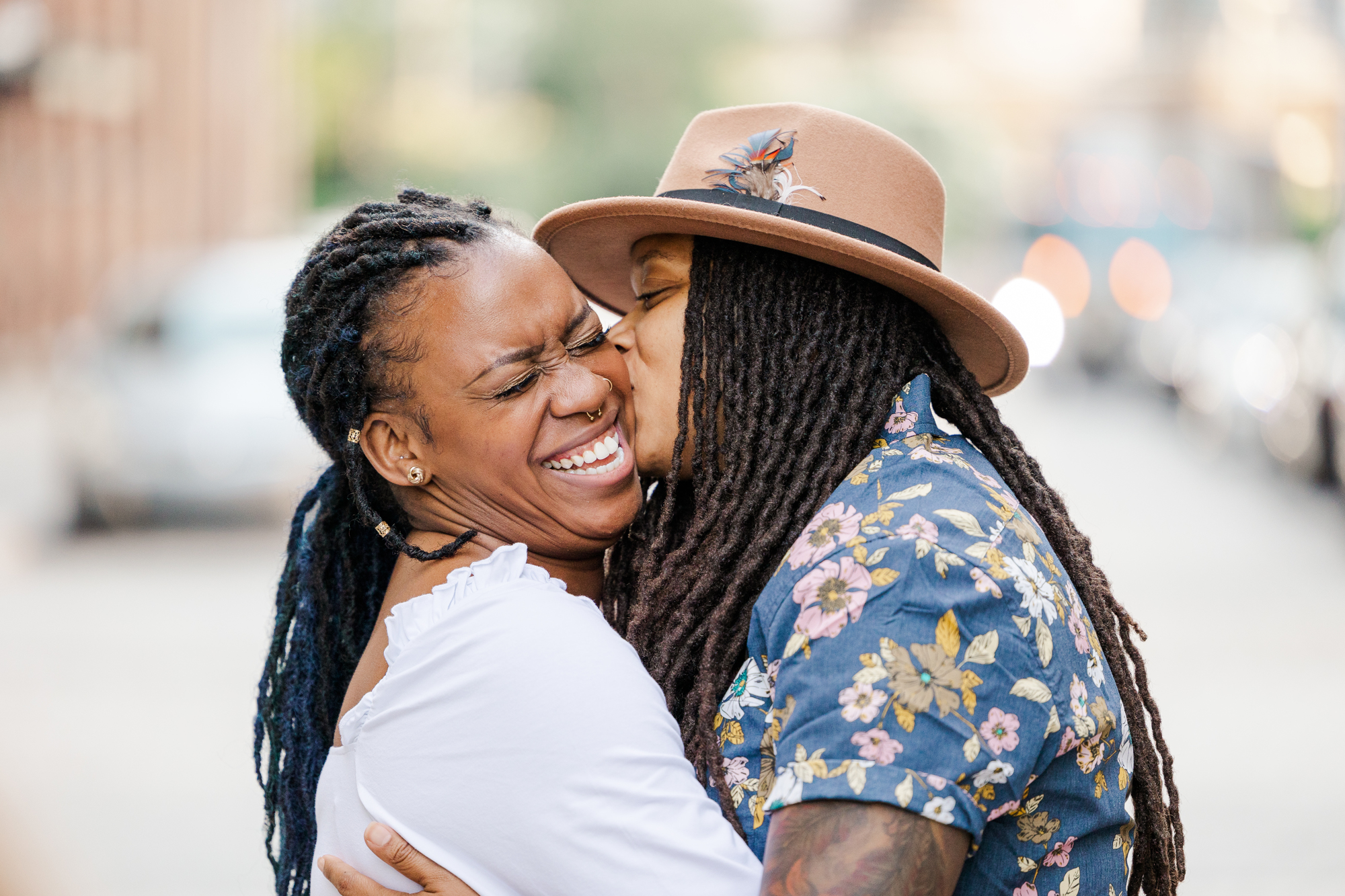 Touching Summer Engagement Photography in DUMBO