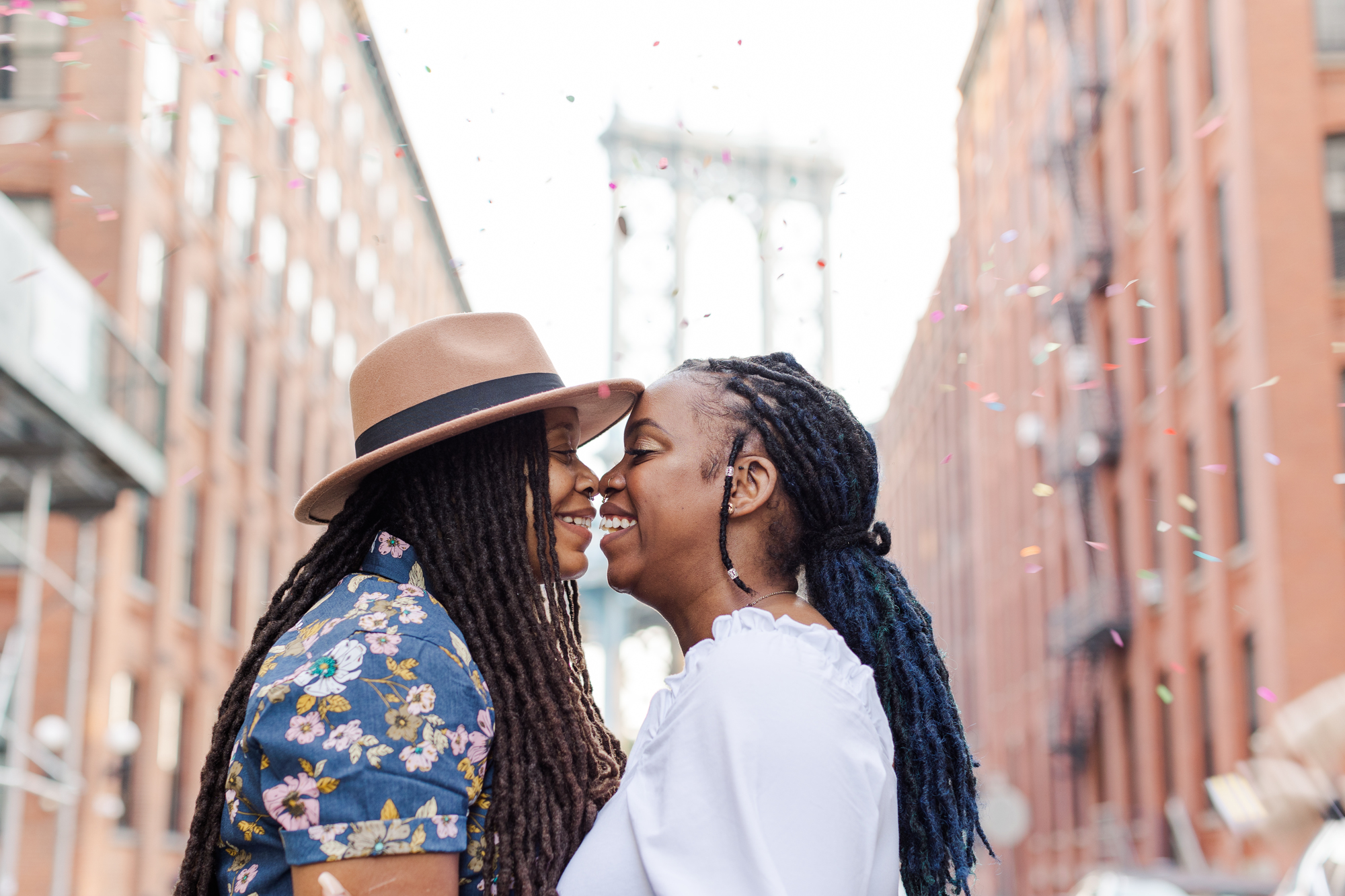 Fun Summer Engagement Photography in DUMBO