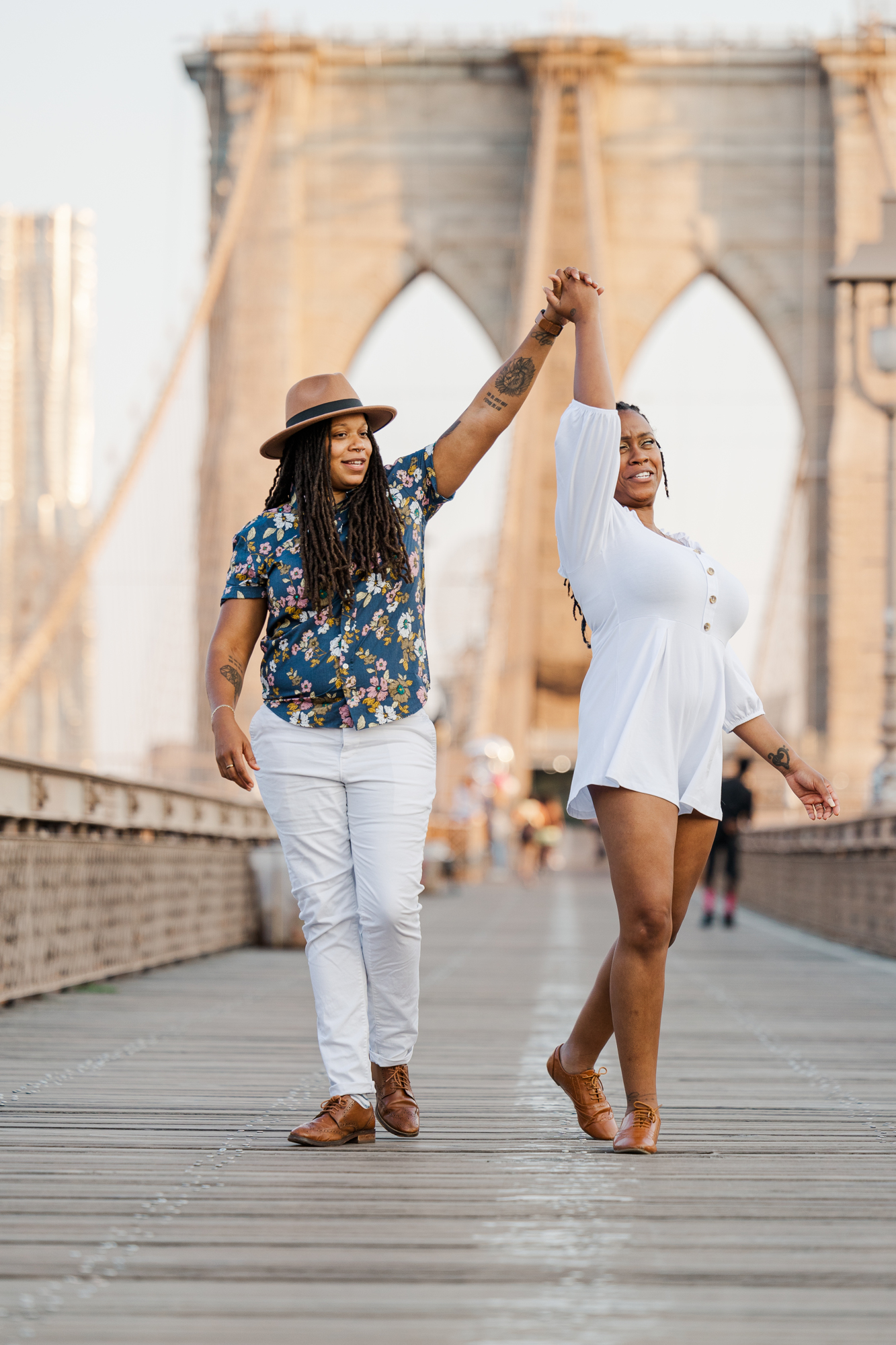 Playful Summer Engagement Photography in DUMBO