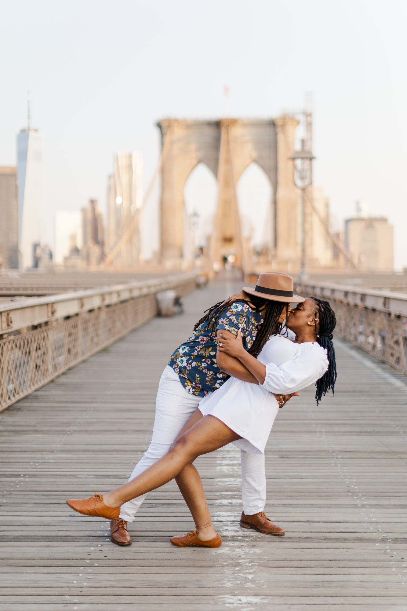 Striking Summer Engagement Photography in DUMBO