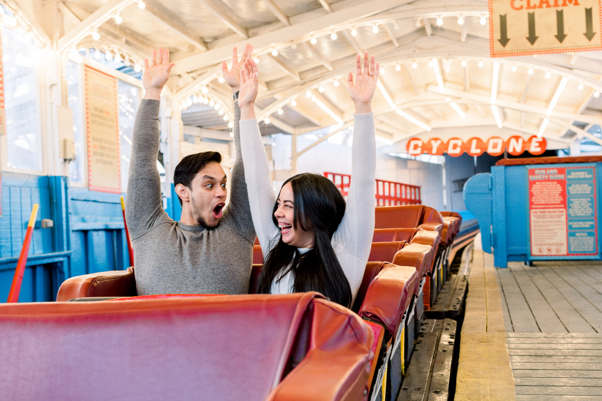 Funny Coney Island Engagement Photos in Luna Park
