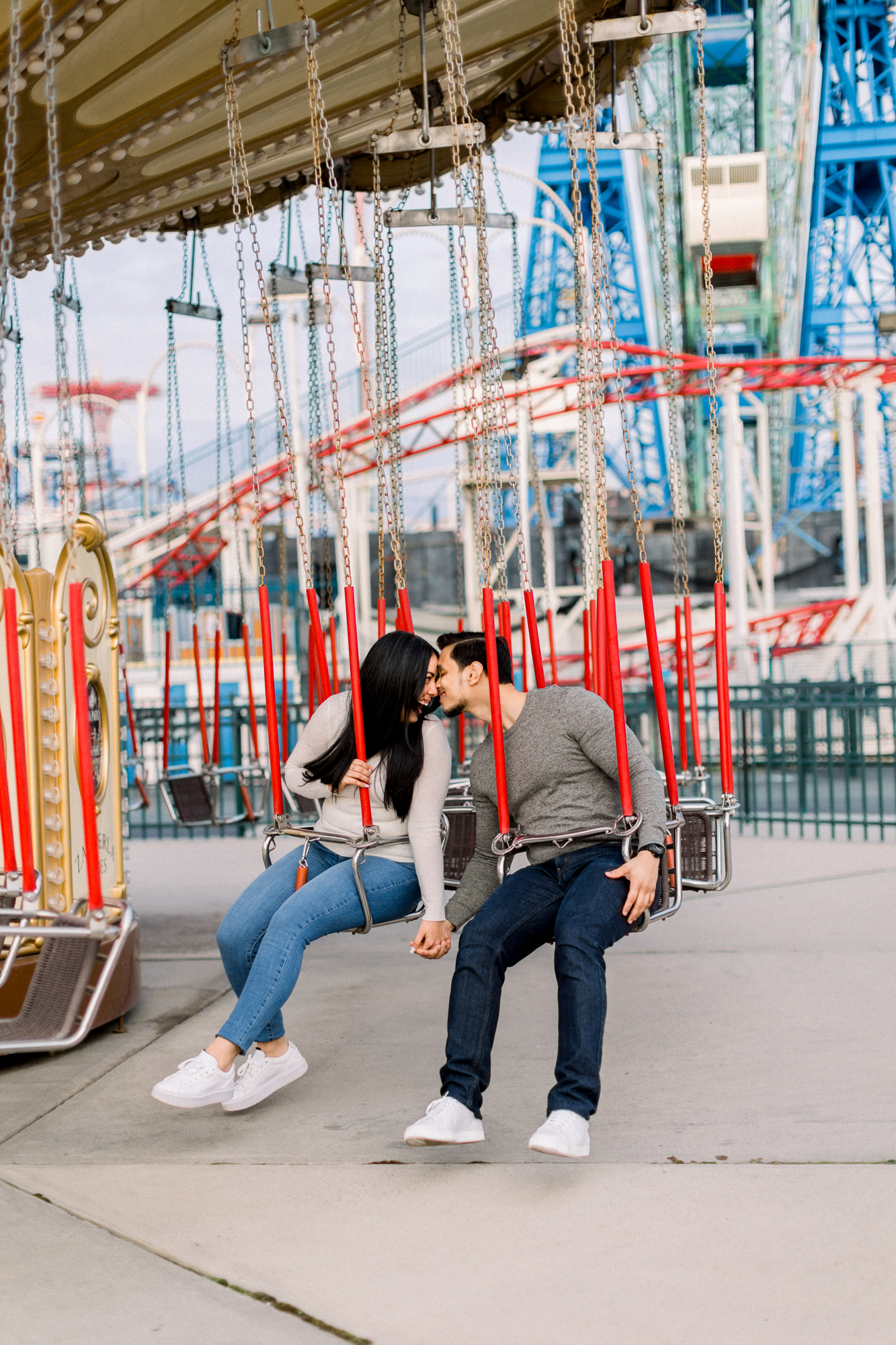 Lovely Coney Island Engagement Photos in Luna Park