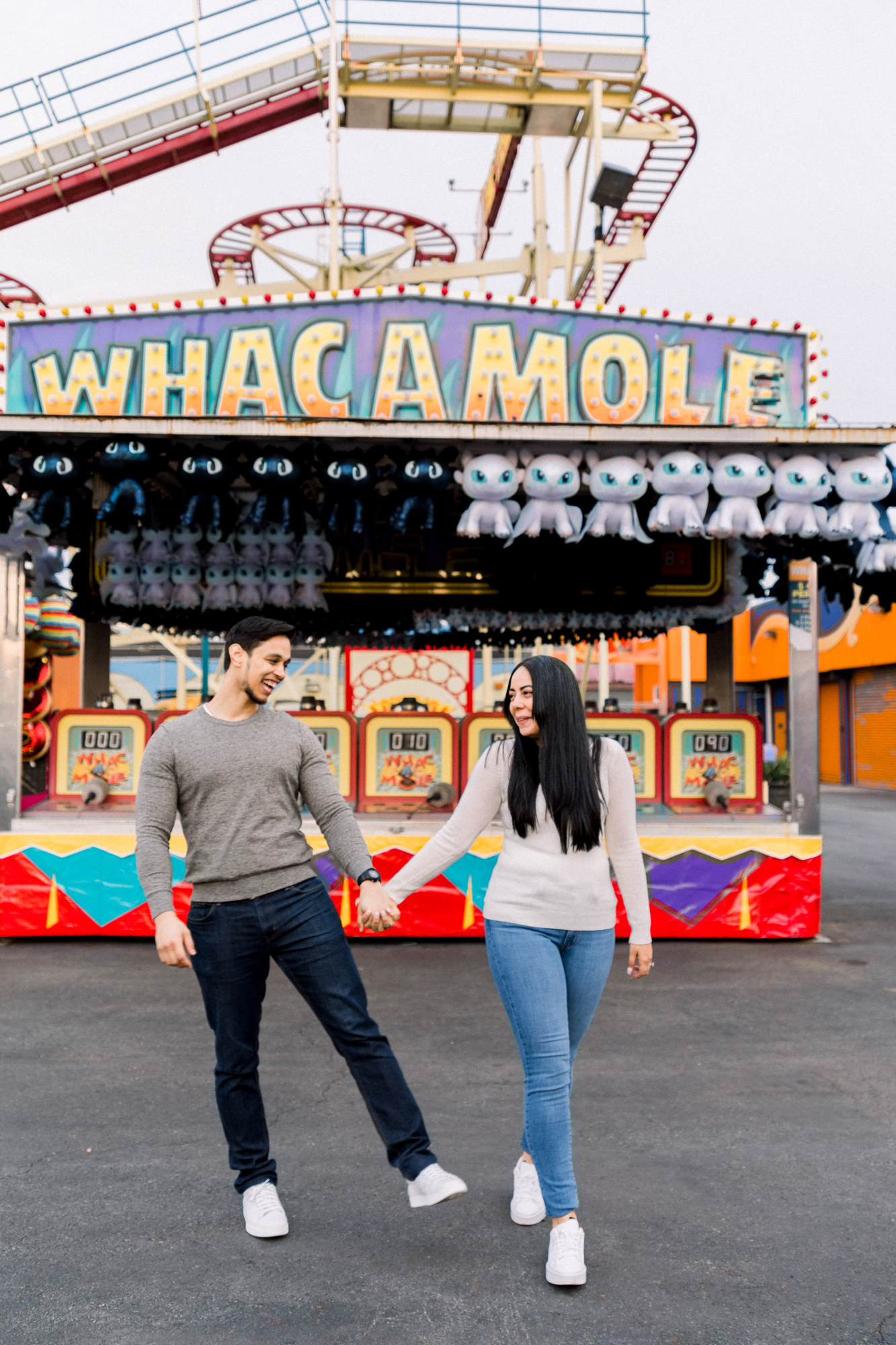 Glowing Coney Island Engagement Photos in Luna Park
