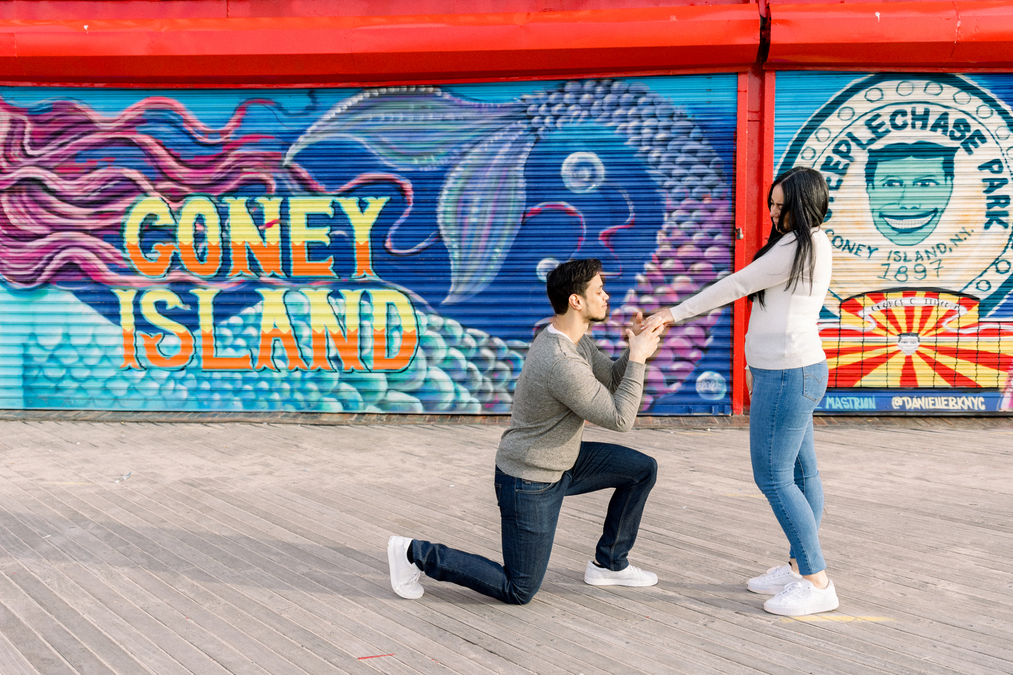 Dazzling Coney Island Engagement Photos in Luna Park
