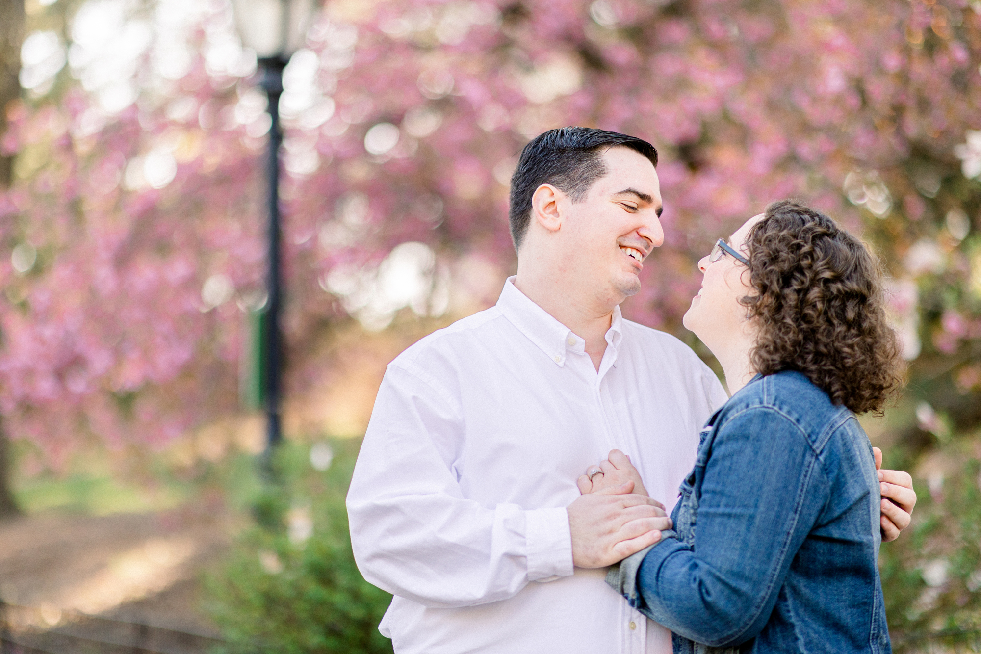 Magical NYC Engagement Photography with Spring Blossoms