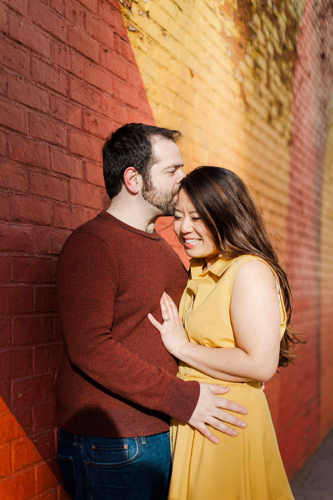 Radiant Brooklyn Bridge Engagement Photography with Matching Outfits