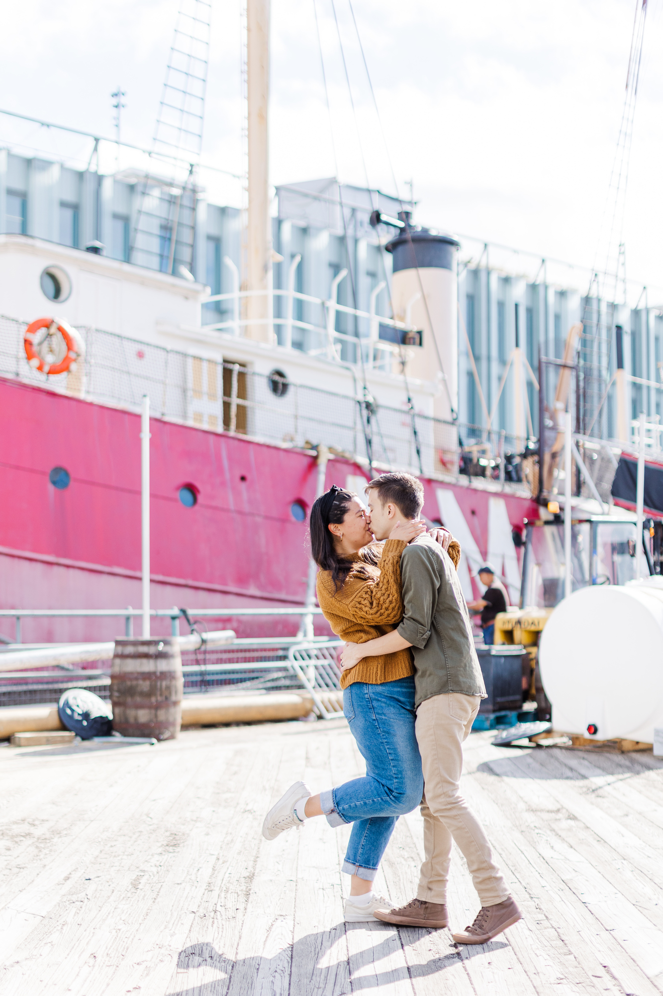 Beautiful South Street Seaport Pier 17 Engagement Photography