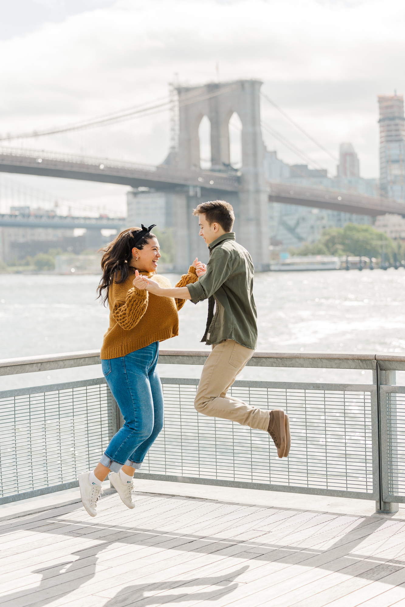 Fun South Street Seaport Pier 17 Engagement Photography