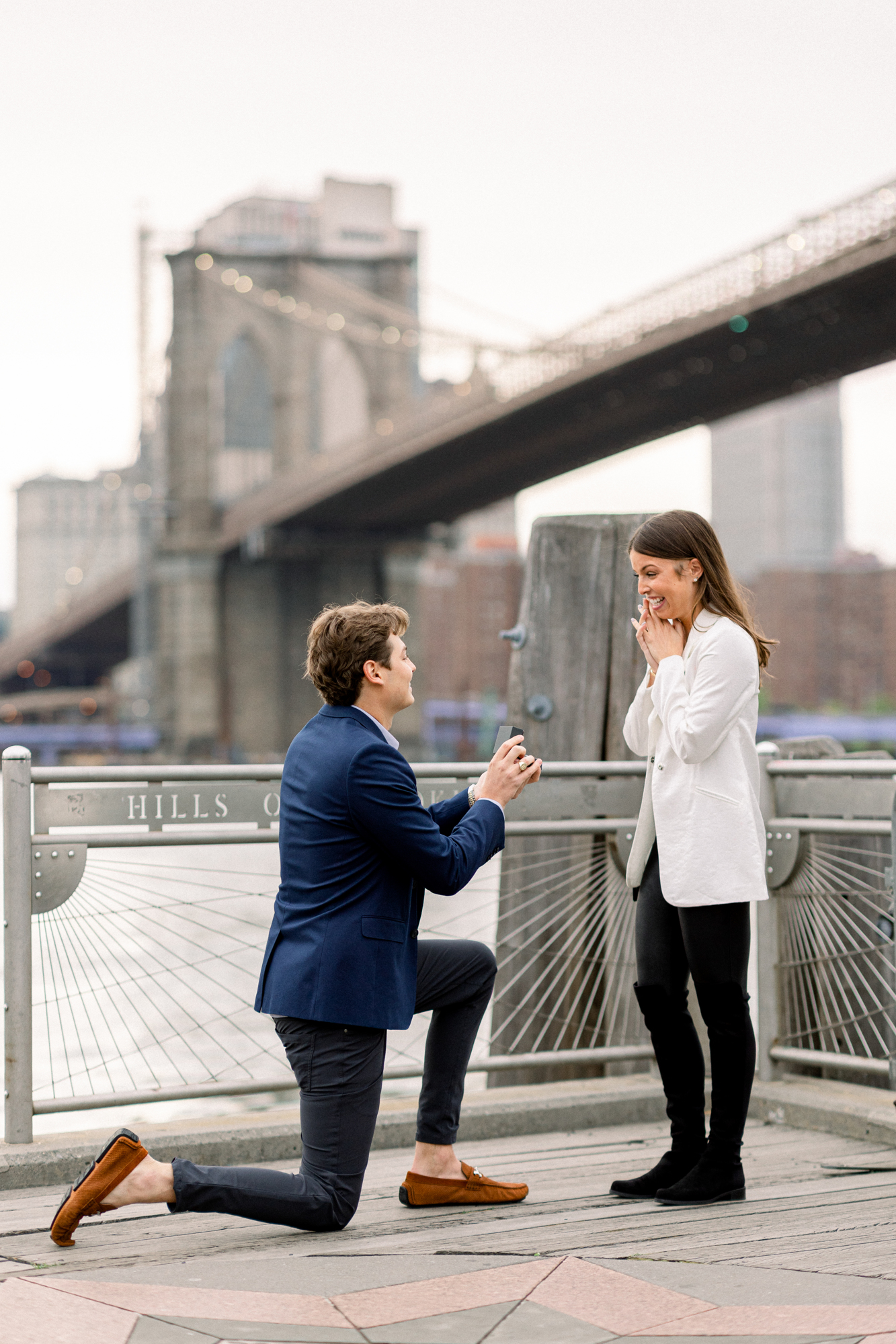 Joyful DUMBO Proposal Photos Featuring the Brooklyn Bridge
