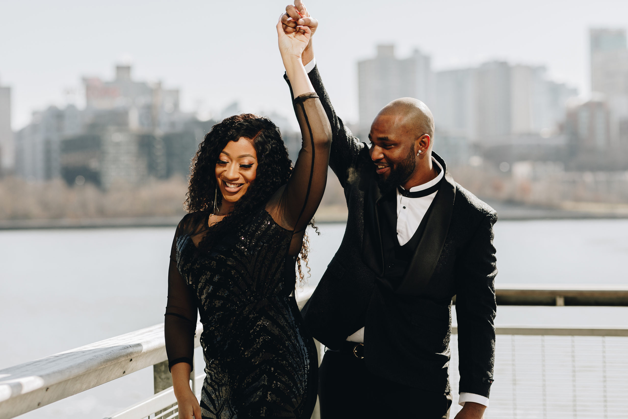 Jaw-dropping Wintery South Street Seaport Engagement Photography