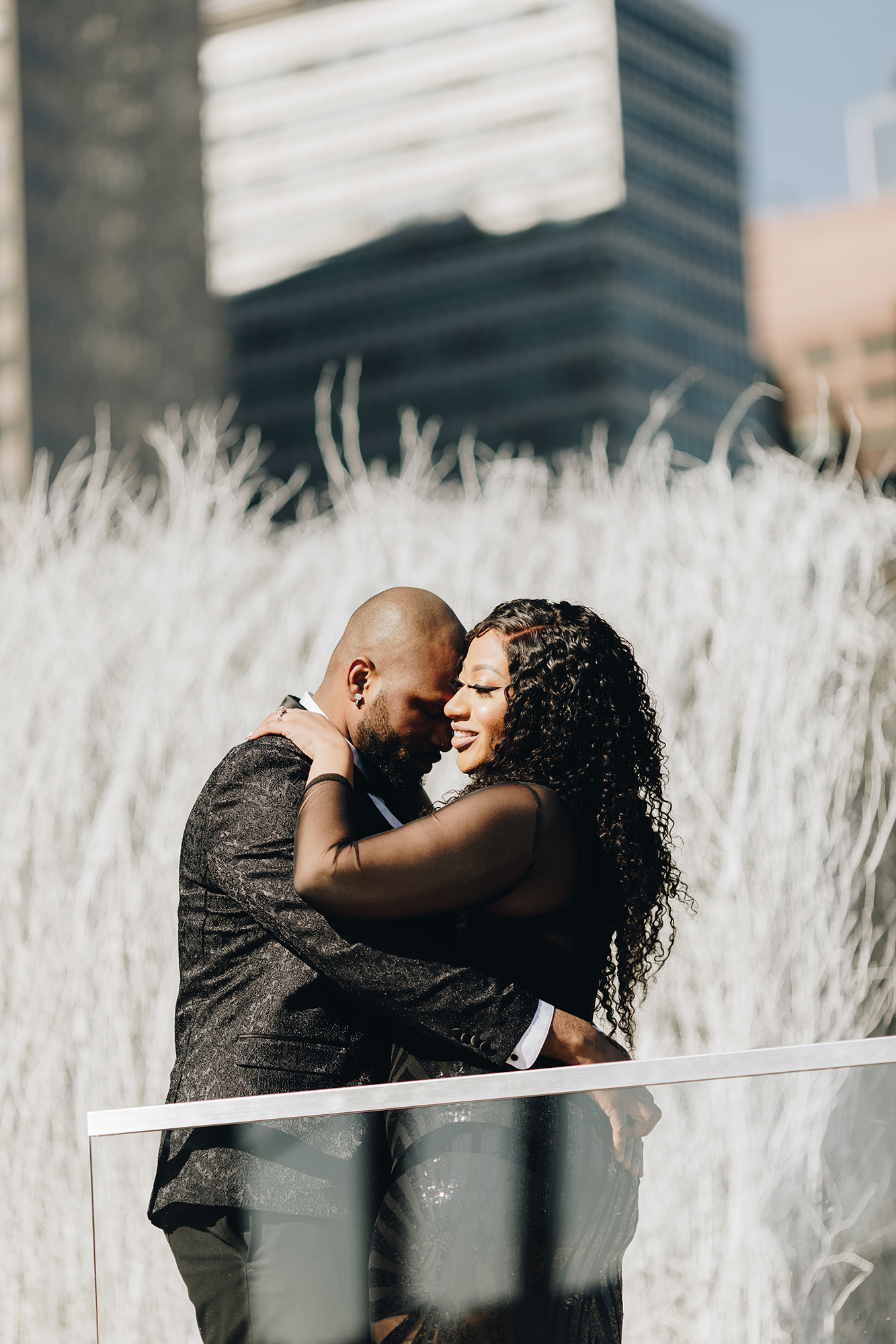 Cheerful Wintery South Street Seaport Engagement Photography