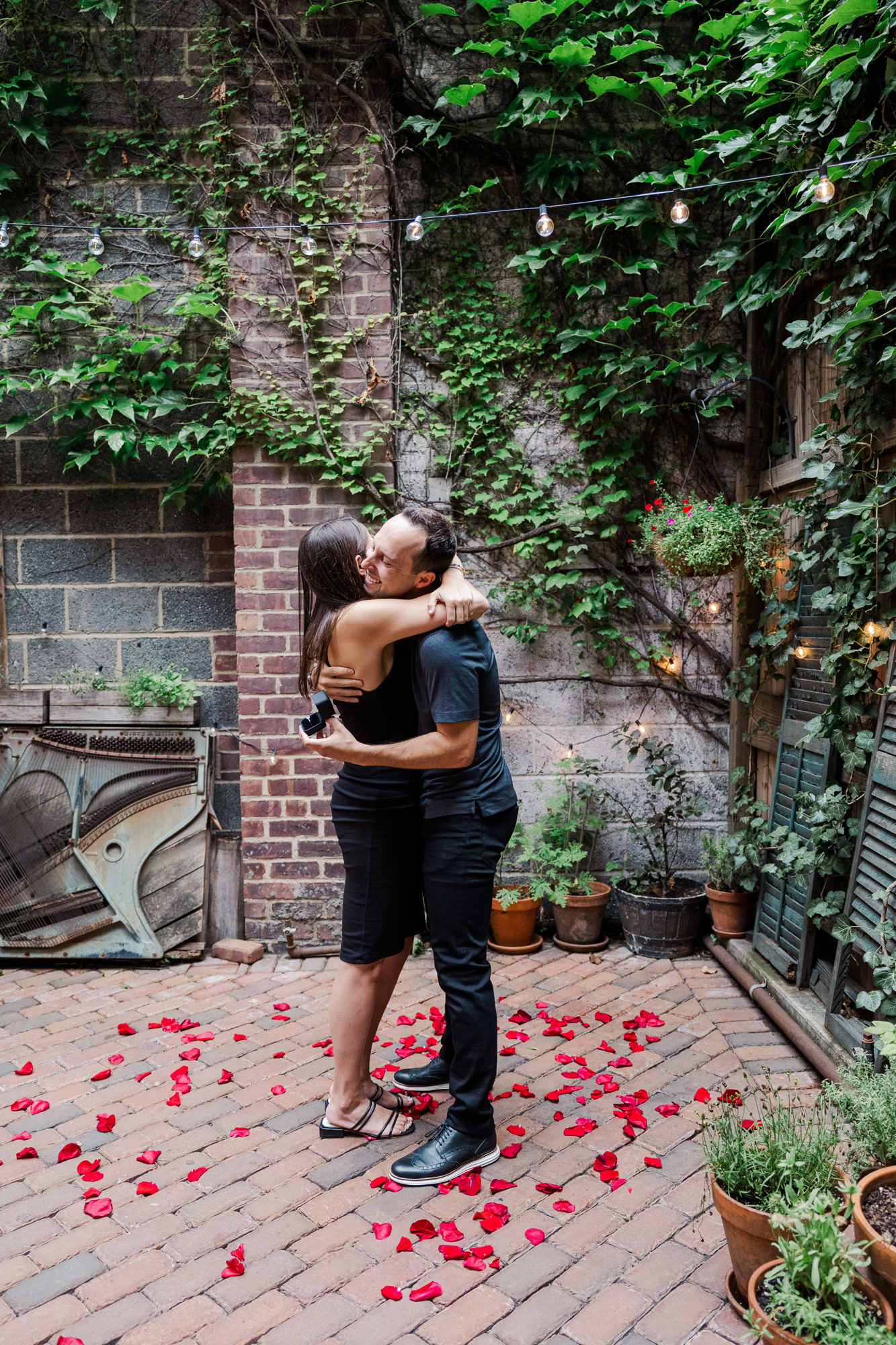 Romantic Surprise Proposal Photos at New York City Restaurant