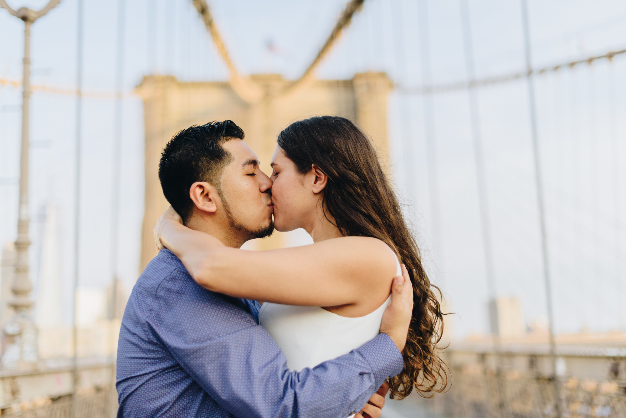 Intimate Summer Engagement Photos at Brooklyn Bridge Park