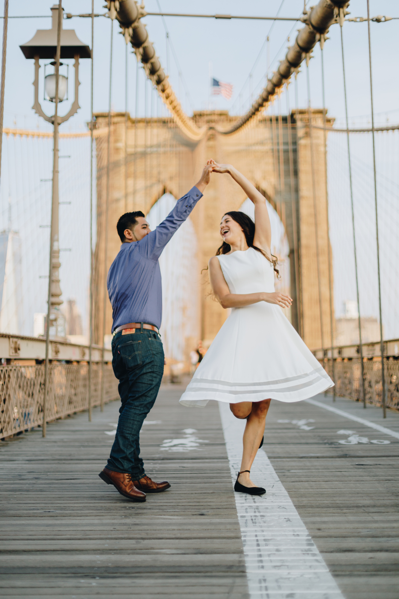 Stunning Summer Engagement Photos at Brooklyn Bridge Park
