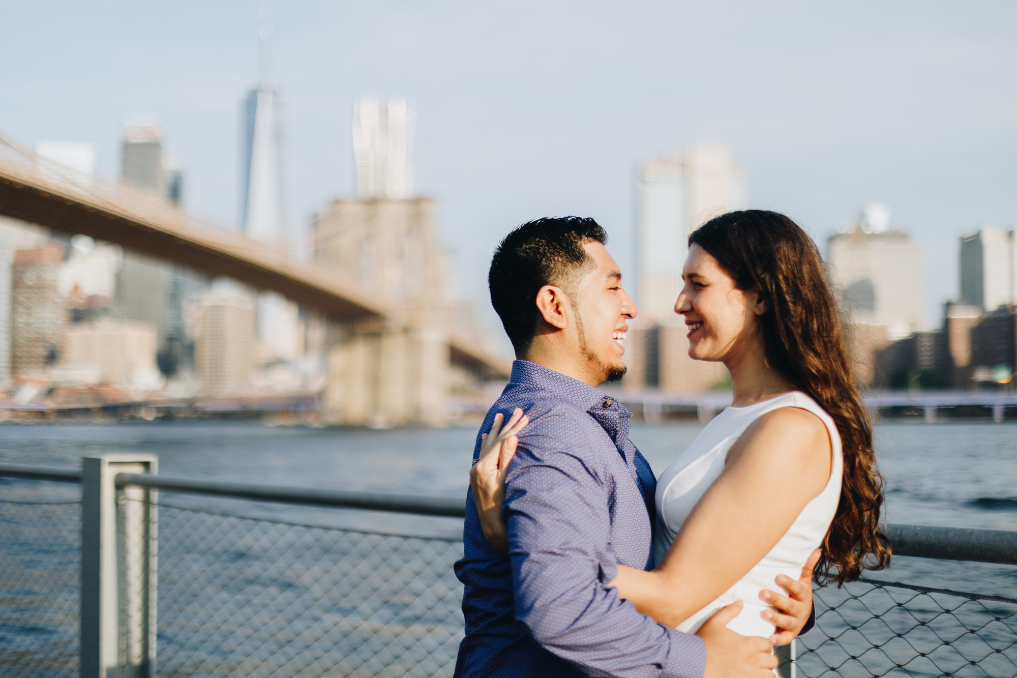 Breathtaking Summer Engagement Photos at Brooklyn Bridge Park
