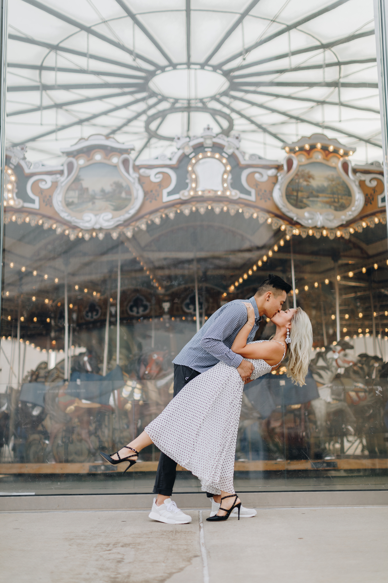 Flirty Fall Engagement Photos in DUMBO