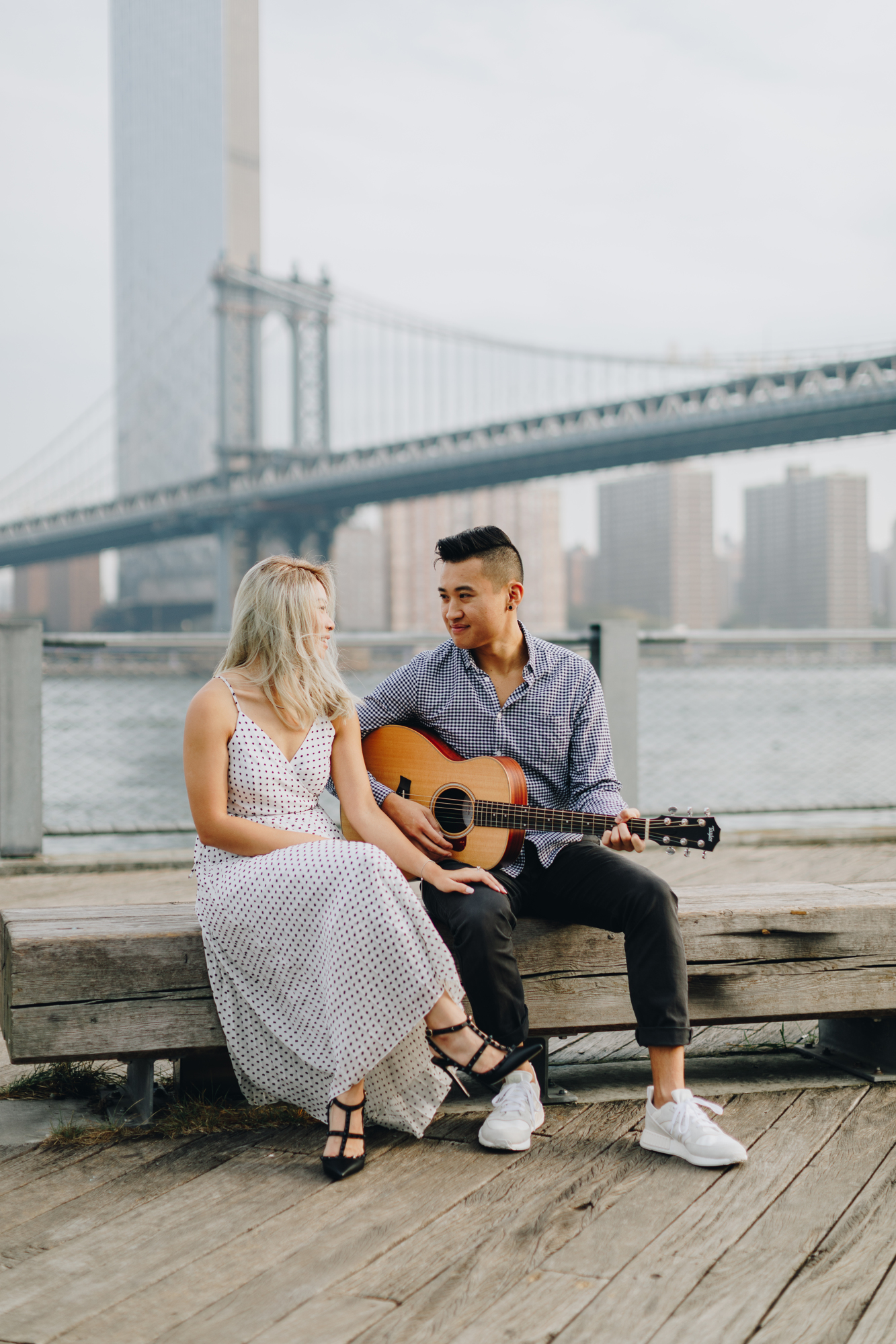 Fairy Tale Fall Engagement Photos in DUMBO