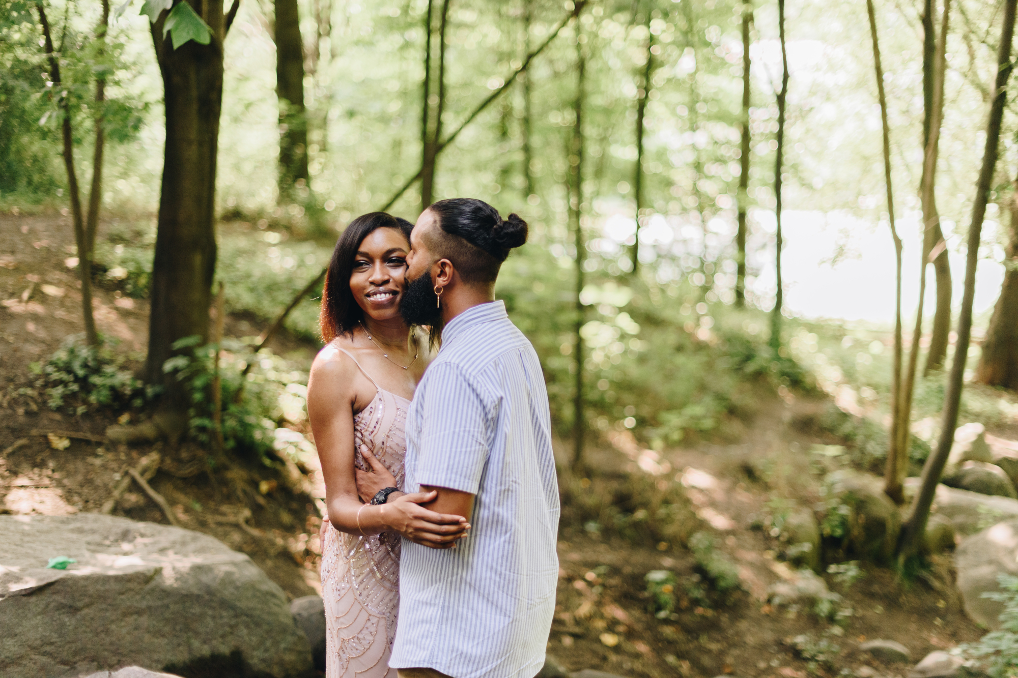 Cheerful Summer Prospect Park Engagement Photography