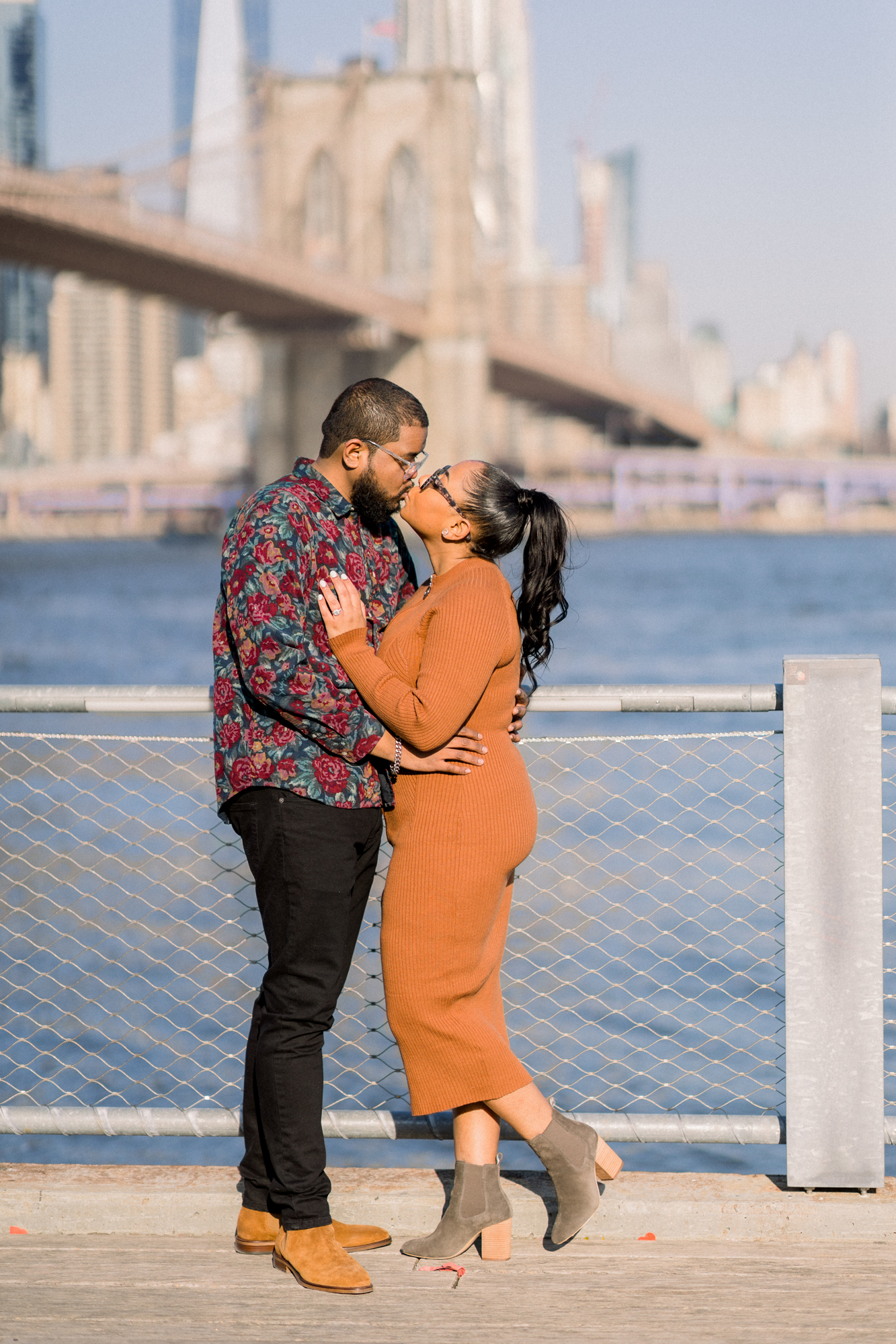 Gorgeous Autumn DUMBO Engagement Photography at the Brooklyn Bridge
