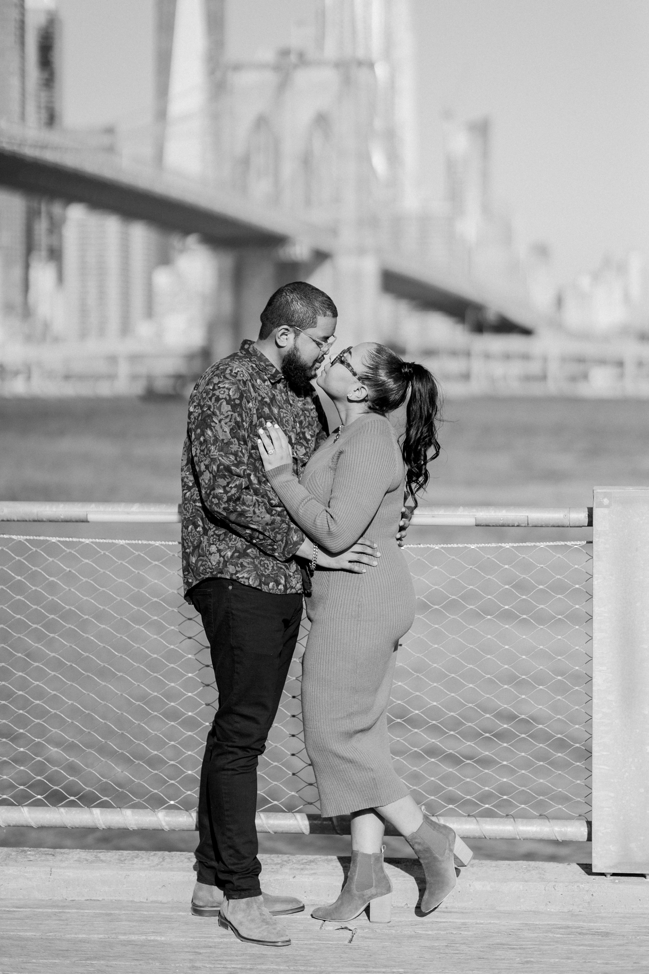 Enchanting Autumn DUMBO Engagement Photography at the Brooklyn Bridge