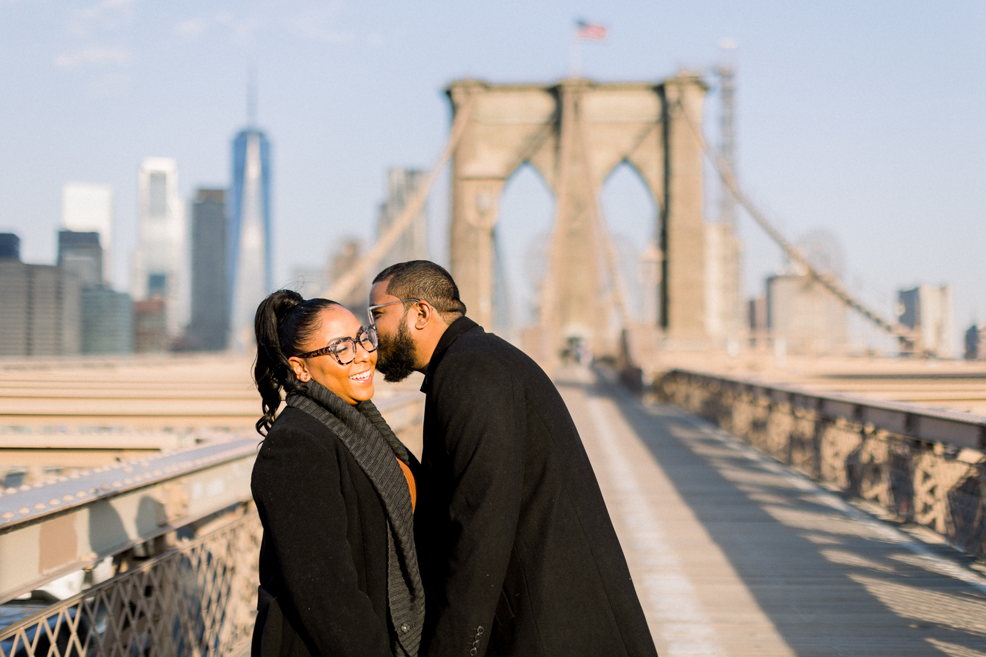 Charming Autumn DUMBO Engagement Photography at the Brooklyn Bridge