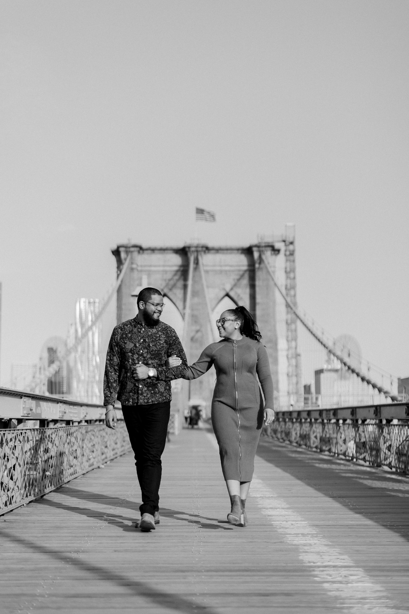 Dazzling Autumn DUMBO Engagement Photography at the Brooklyn Bridge