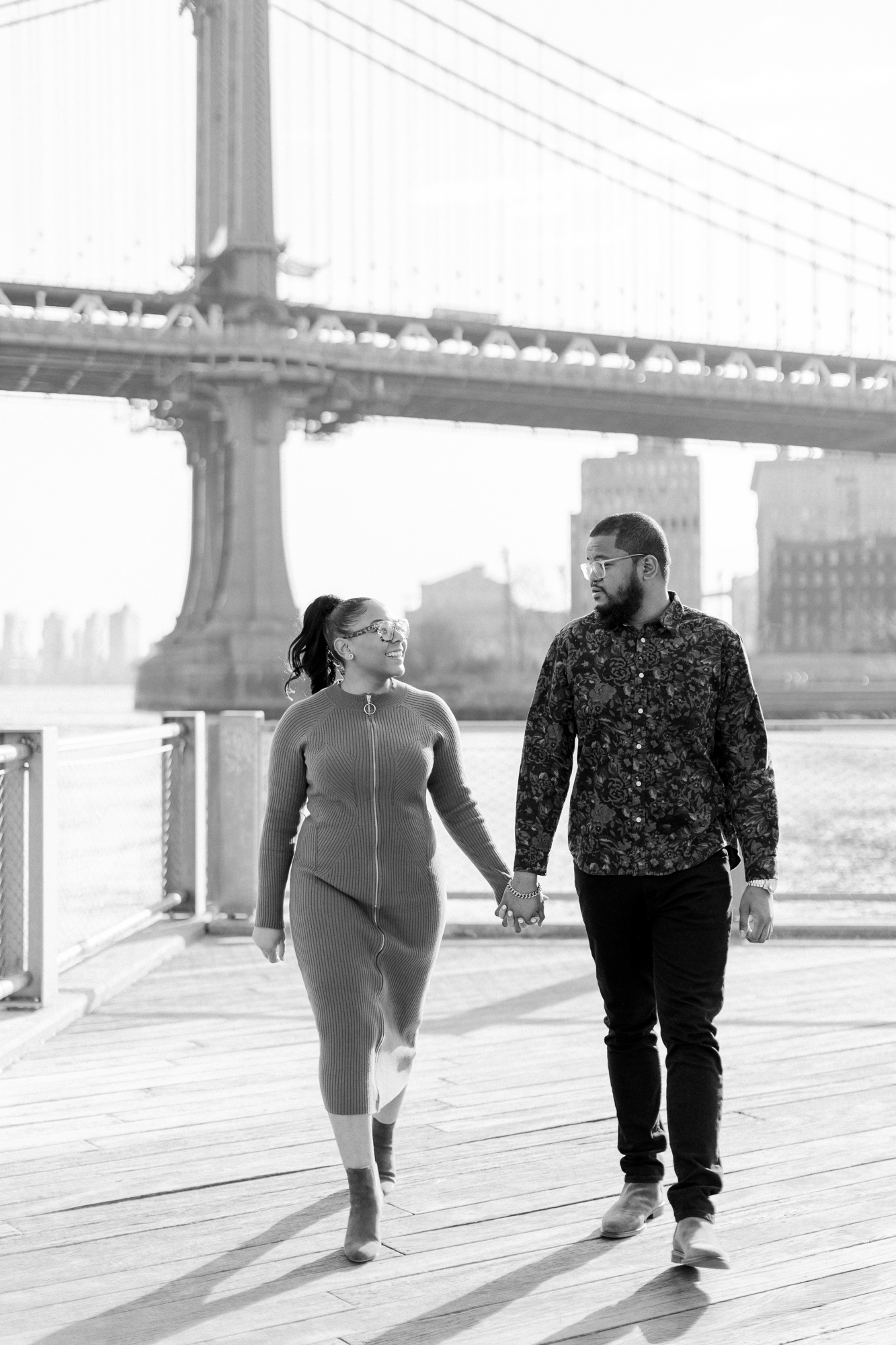 Wonderful Autumn DUMBO Engagement Photography at the Brooklyn Bridge