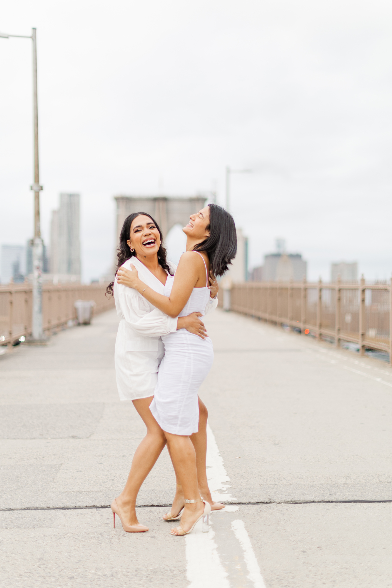 Happy Engagement Photos in Brooklyn Bridge Park