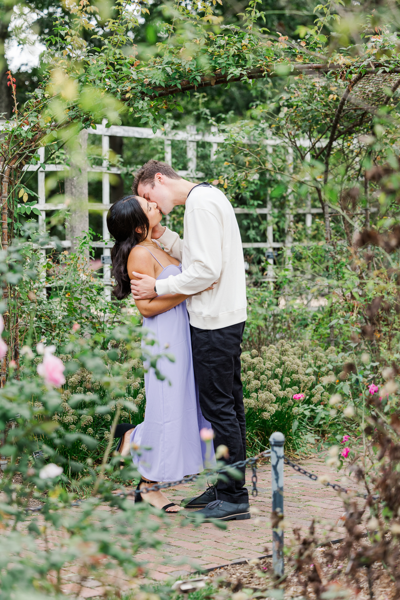 Vivid Proposal Photos in the Rose Garden at Brooklyn Botanic Garden