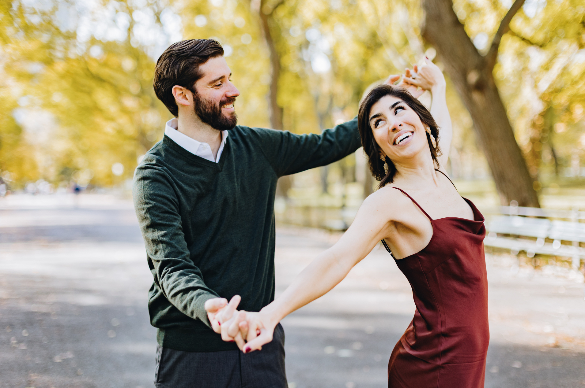Magical Central Park Engagement Photos in Fall