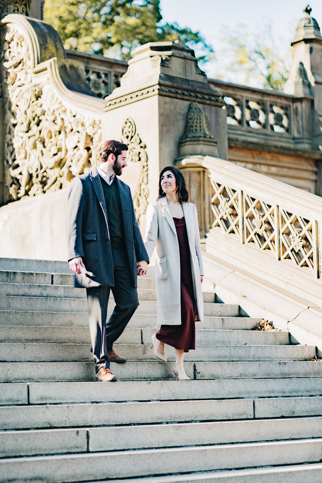 Stylish Central Park Engagement Photos in Fall