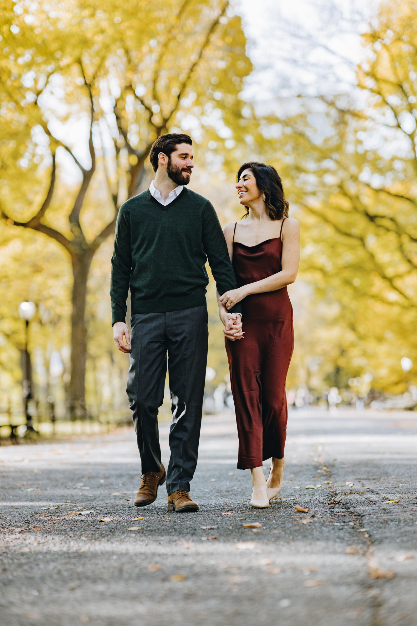 Idyllic Central Park Engagement Photos in Fall