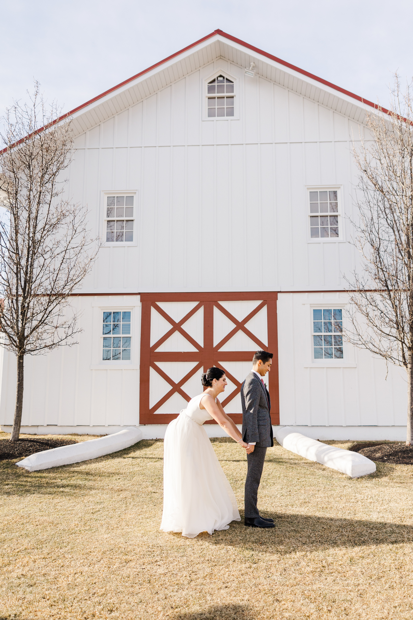 Flirty Winter Blue Bell, PA Wedding Photography at Normandy Farm