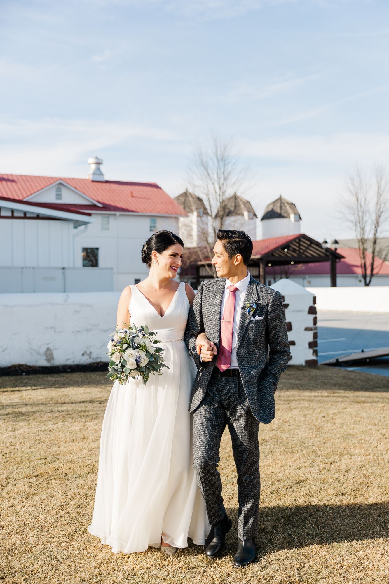 Dazzling Winter Blue Bell, PA Wedding Photography at Normandy Farm
