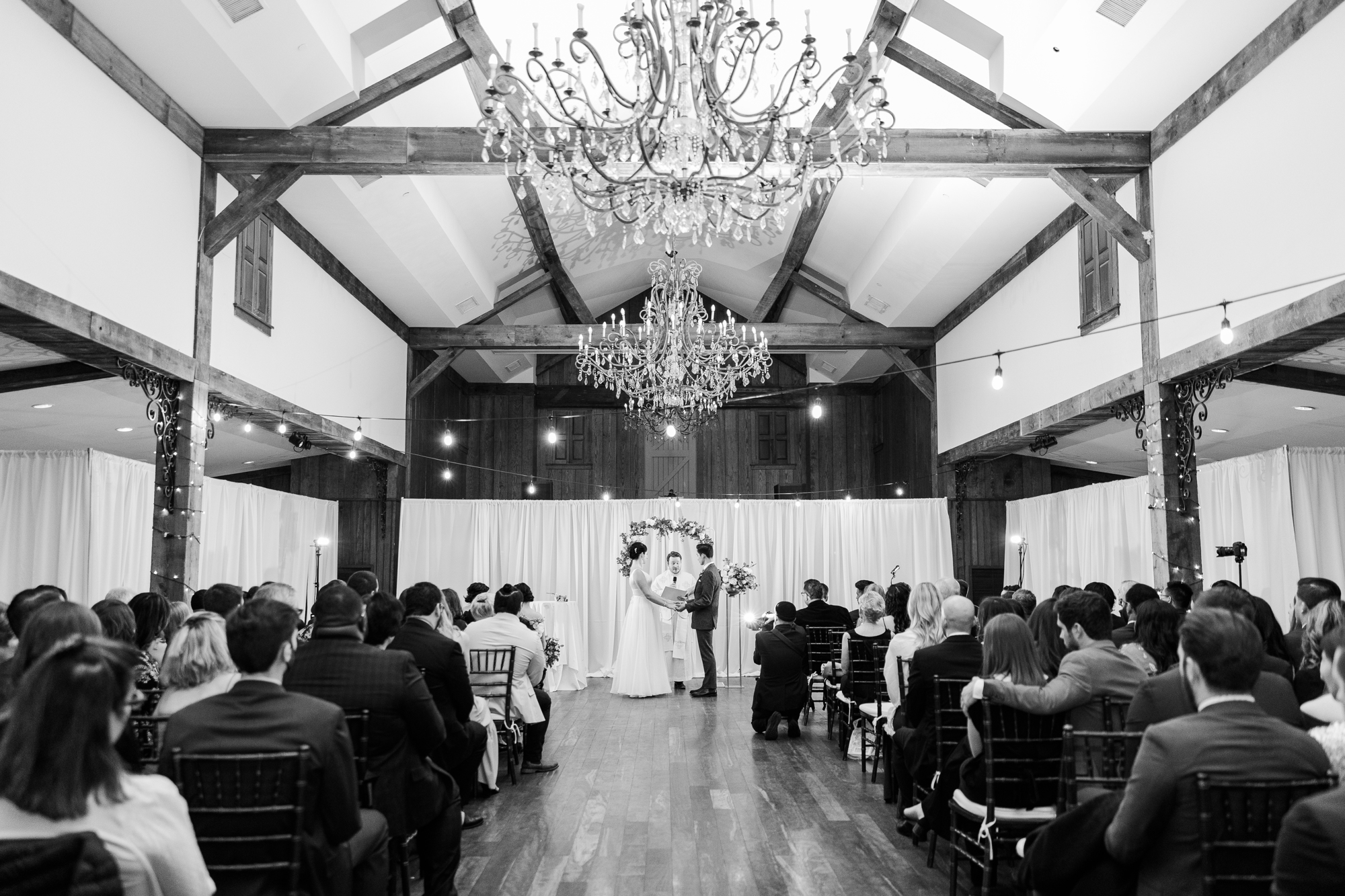 B&W Winter Blue Bell, PA Wedding Photography at Normandy Farm