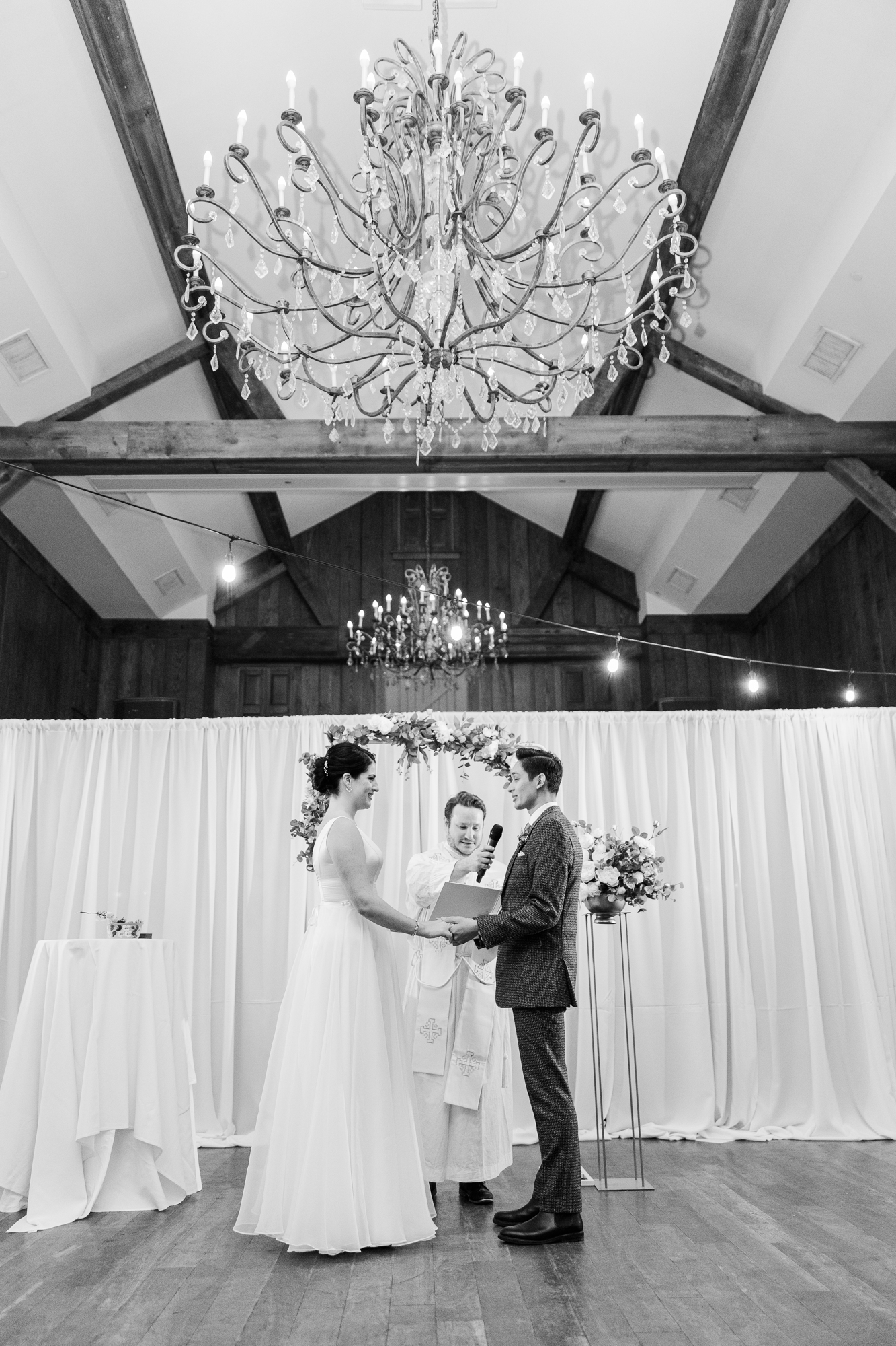 Black and White Winter Blue Bell, PA Wedding Photography at Normandy Farm
