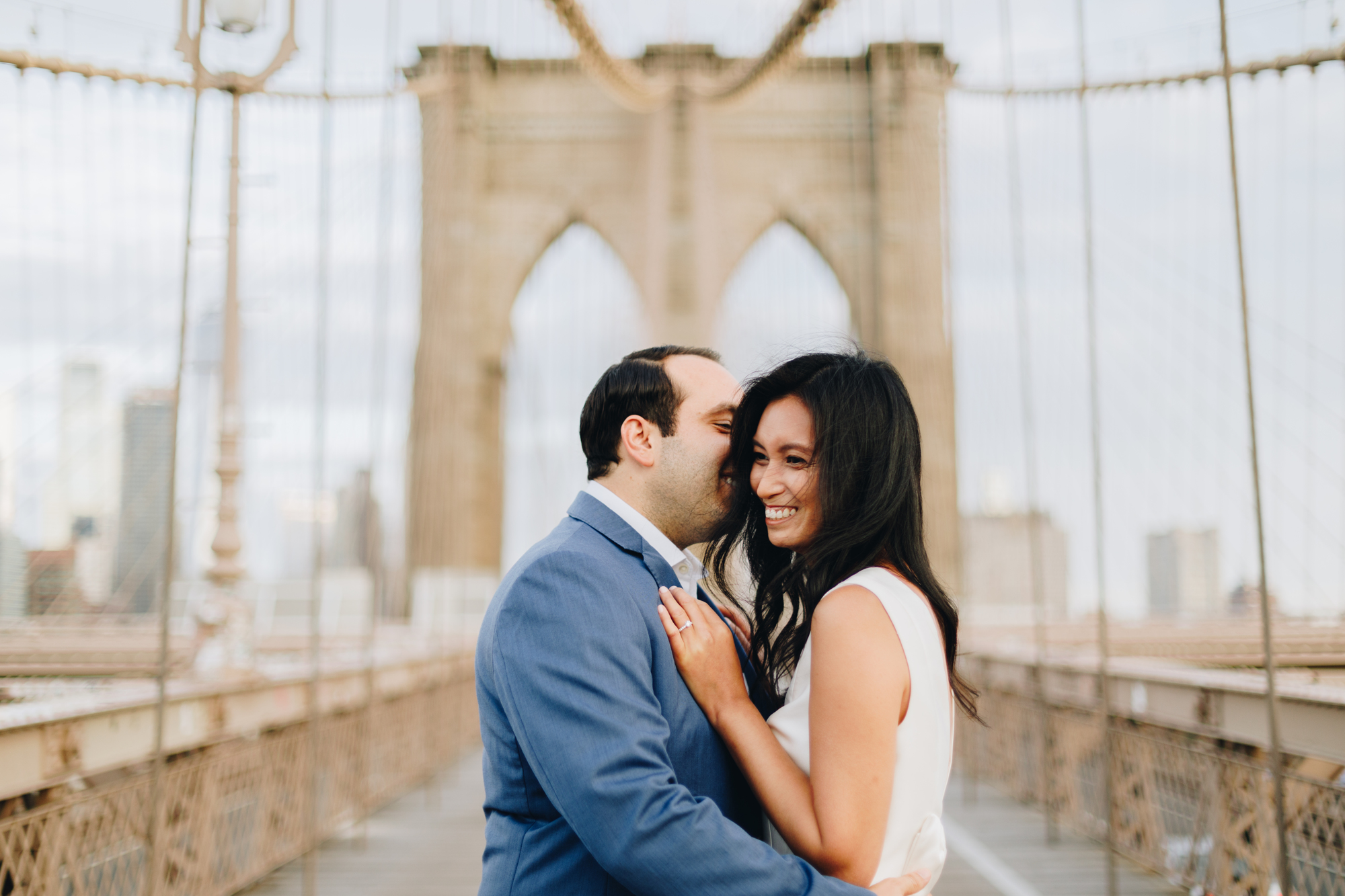 Loving Engagement Shoot at New York's Brooklyn Bridge Park
