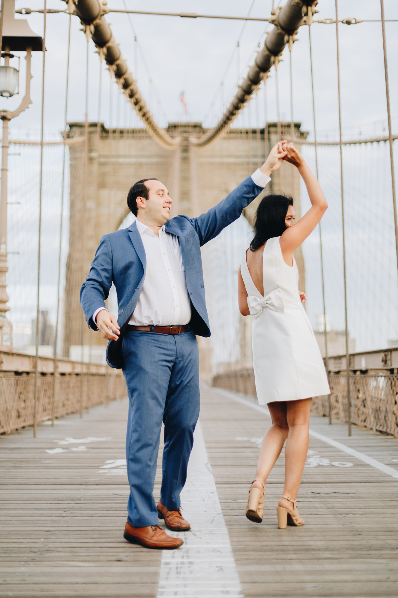 Candid Engagement Shoot at New York's Brooklyn Bridge Park