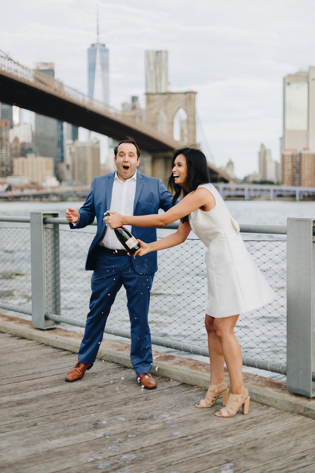 Whimsical Engagement Shoot at New York's Brooklyn Bridge Park